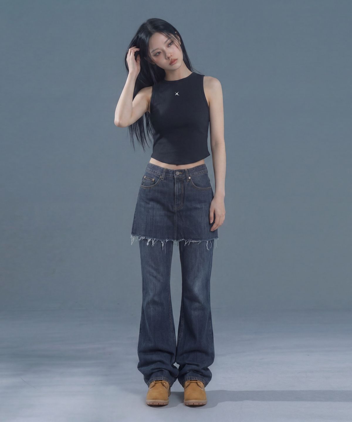 인어데이즈(INADAZE) 시그니처 로고 민소매 (블랙)