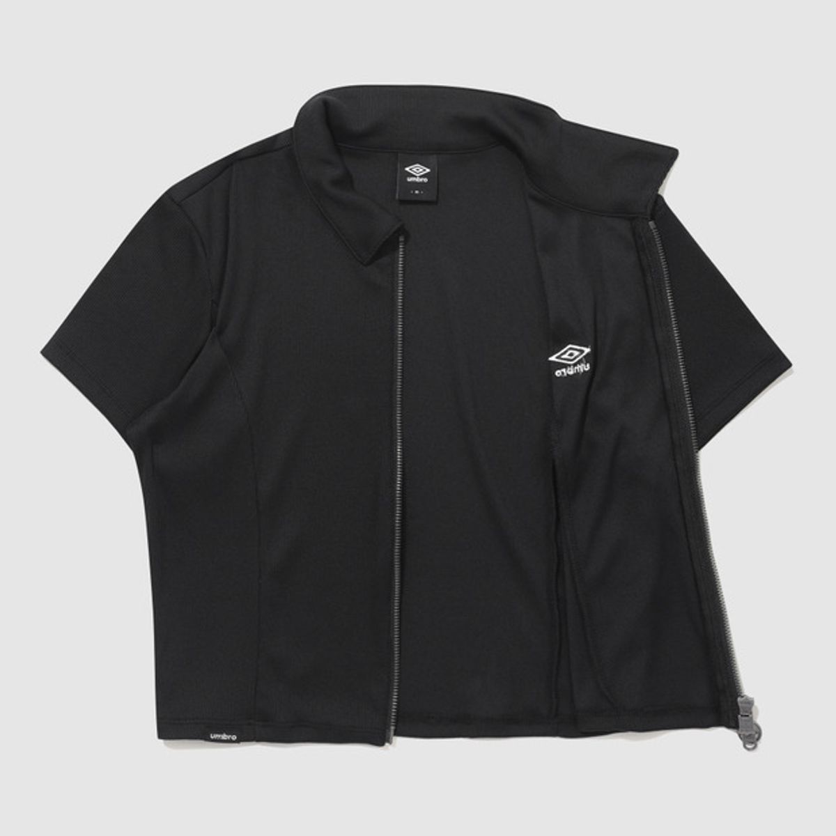엄브로(UMBRO) 우먼스 골지 반팔 가디건 블랙(UQ222CFT59)