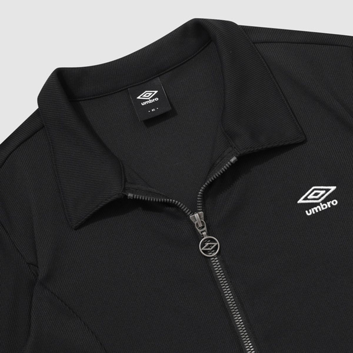 엄브로(UMBRO) 우먼스 골지 반팔 가디건 블랙(UQ222CFT59)