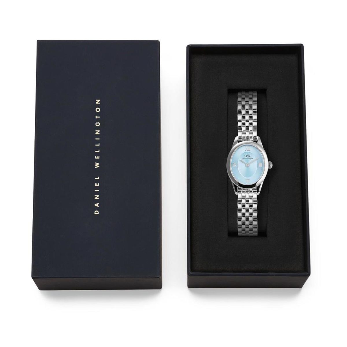 다니엘 웰링턴(DANIEL WELLINGTON) OPHELIA MINI 아이스 블루 타원형 실버메탈시계 여름시계