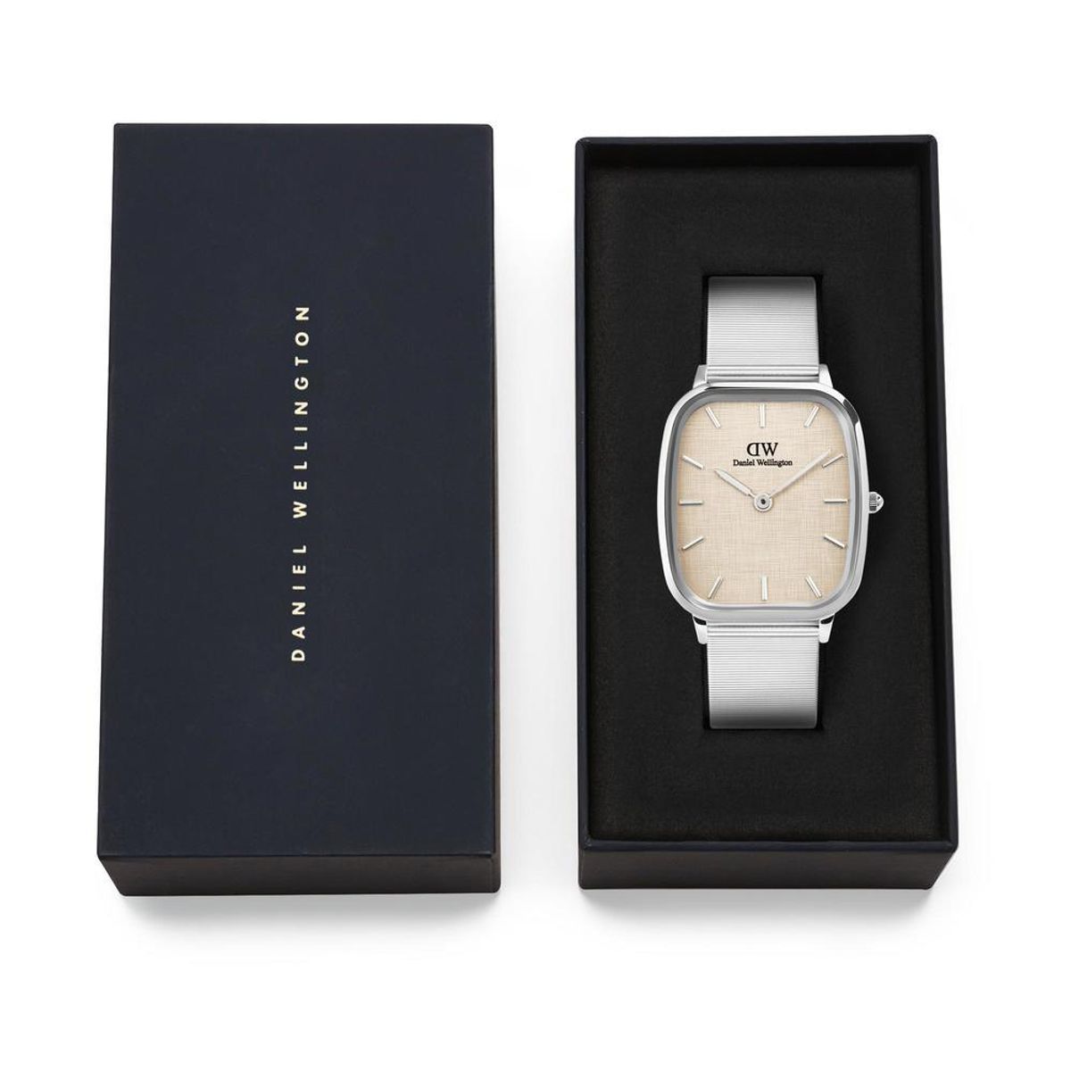 다니엘 웰링턴(DANIEL WELLINGTON) MARLON LINEN 빈티지 실버 와이어 메탈밴드 남자시계