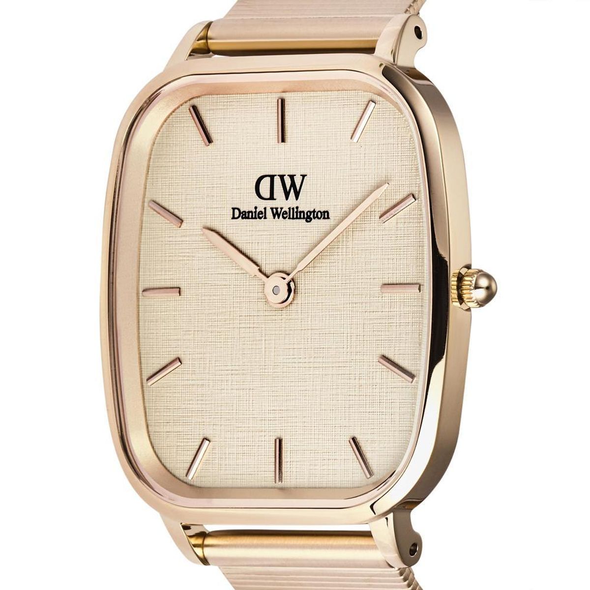 다니엘 웰링턴(DANIEL WELLINGTON) MARLON LINEN 로즈골드 와이어 메탈스트랩 아날로그 손목시계