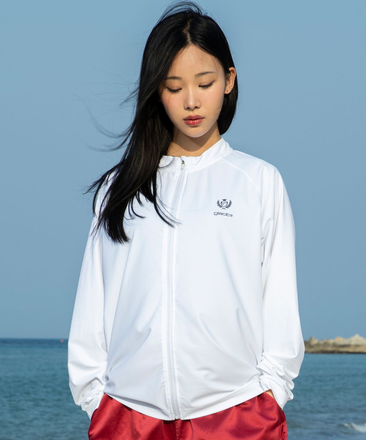 글랙(GLACK) GT143 레벨 집업 래쉬가드 (WHITE)