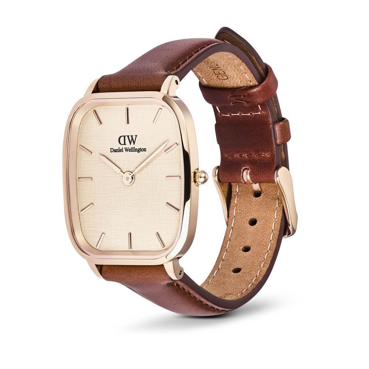 다니엘 웰링턴(DANIEL WELLINGTON) MARLON ST MAWES LINEN 로즈골드 브라운 레더워치