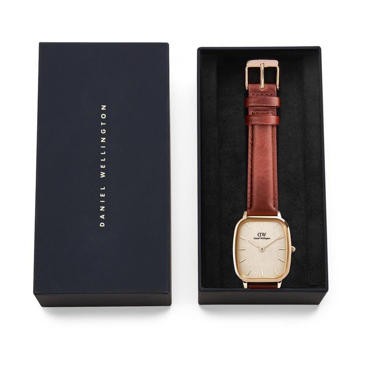 다니엘 웰링턴(DANIEL WELLINGTON) MARLON ST MAWES LINEN 로즈골드 브라운 레더워치