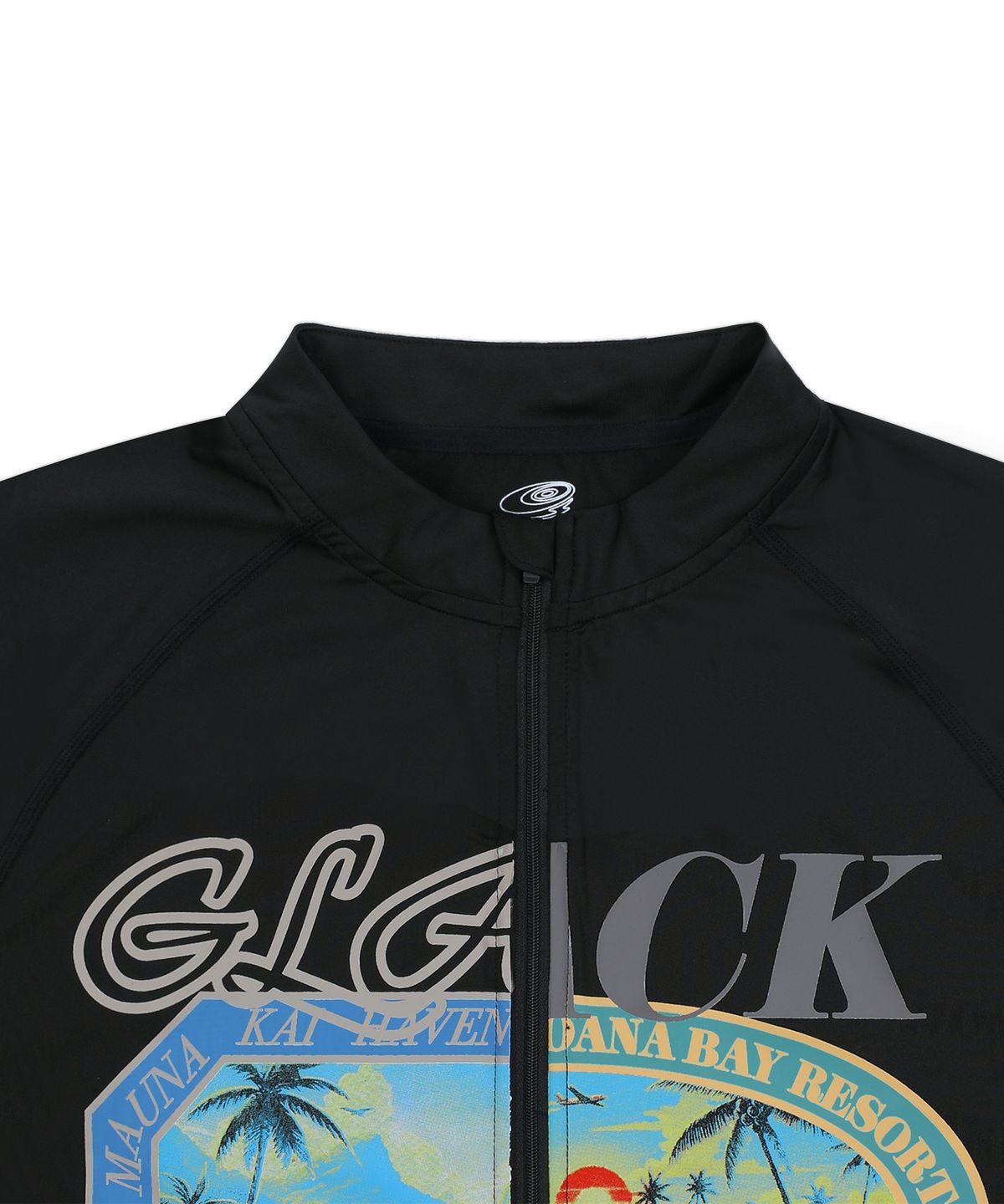 글랙(GLACK) GT145 러기지 라벨 그래픽 반팔 래쉬가드 (BLACK)
