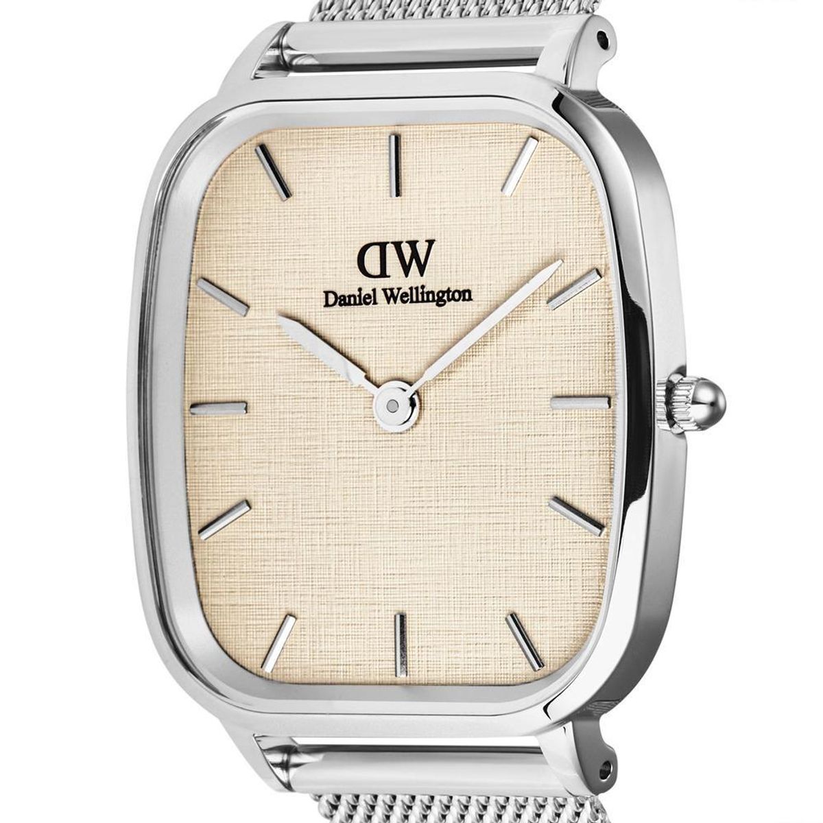 다니엘 웰링턴(DANIEL WELLINGTON) MARLON STERLING LINEN 실버 메탈 라운드 스퀘어 남자워치