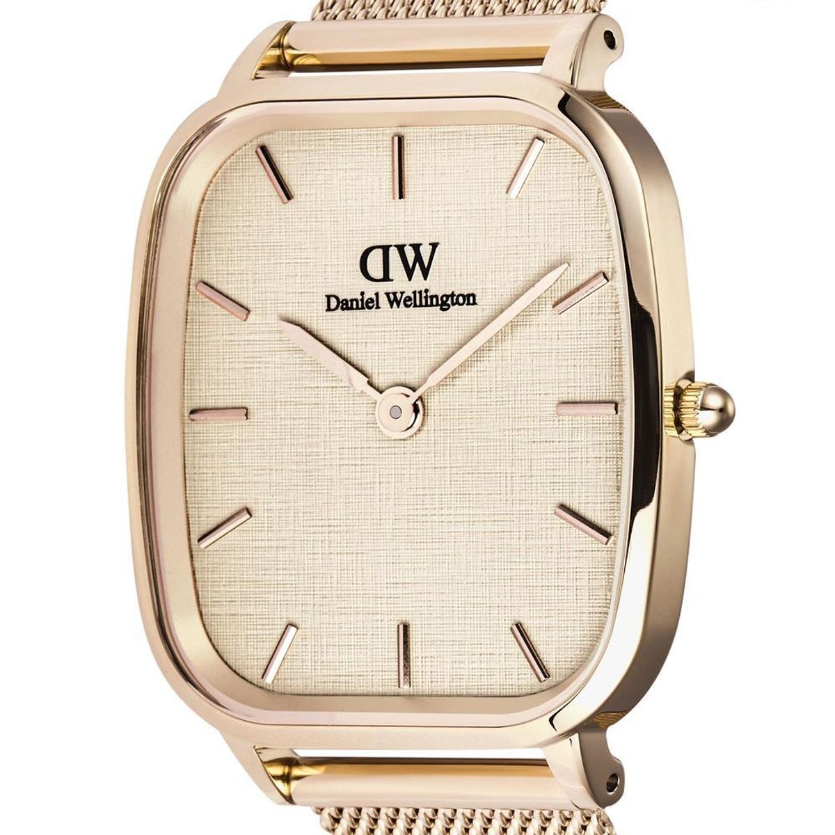 다니엘 웰링턴(DANIEL WELLINGTON) MARLON MELROSE LINEN 로즈골드 메시 손목시계