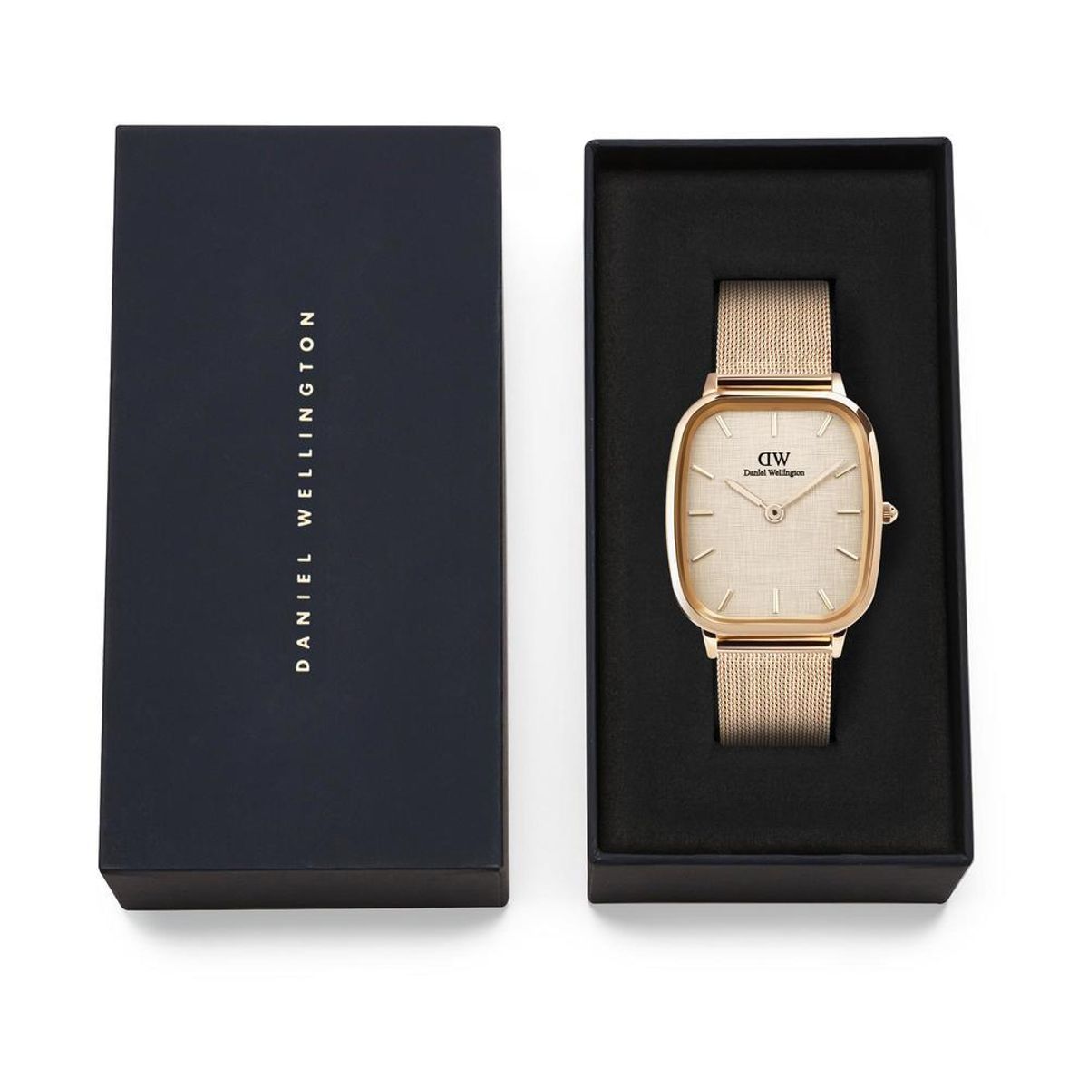 다니엘 웰링턴(DANIEL WELLINGTON) MARLON MELROSE LINEN 로즈골드 메시 손목시계