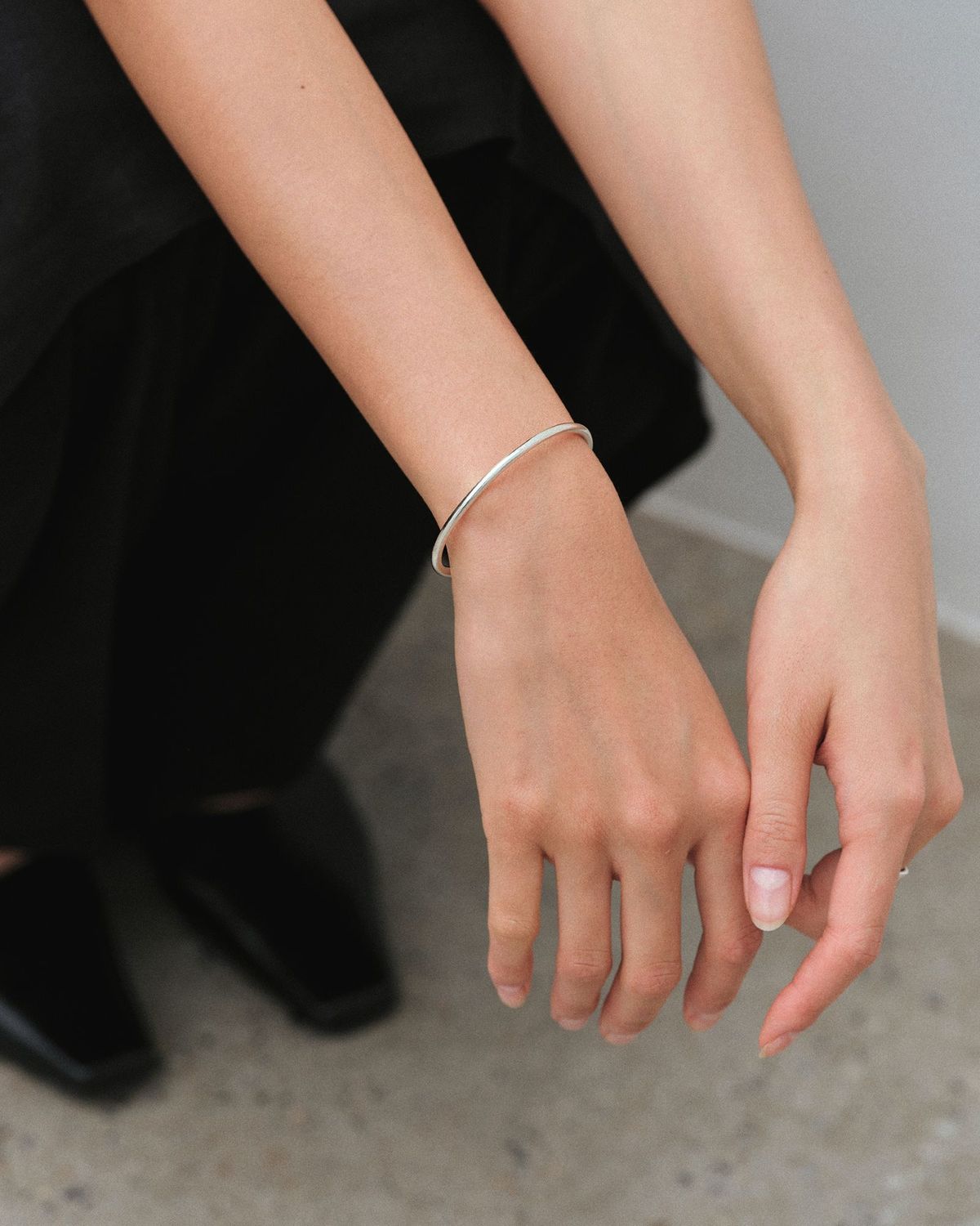 어나더레이어(ANOTHERLAYER) Basic Open Bangle (silver925)(2color)