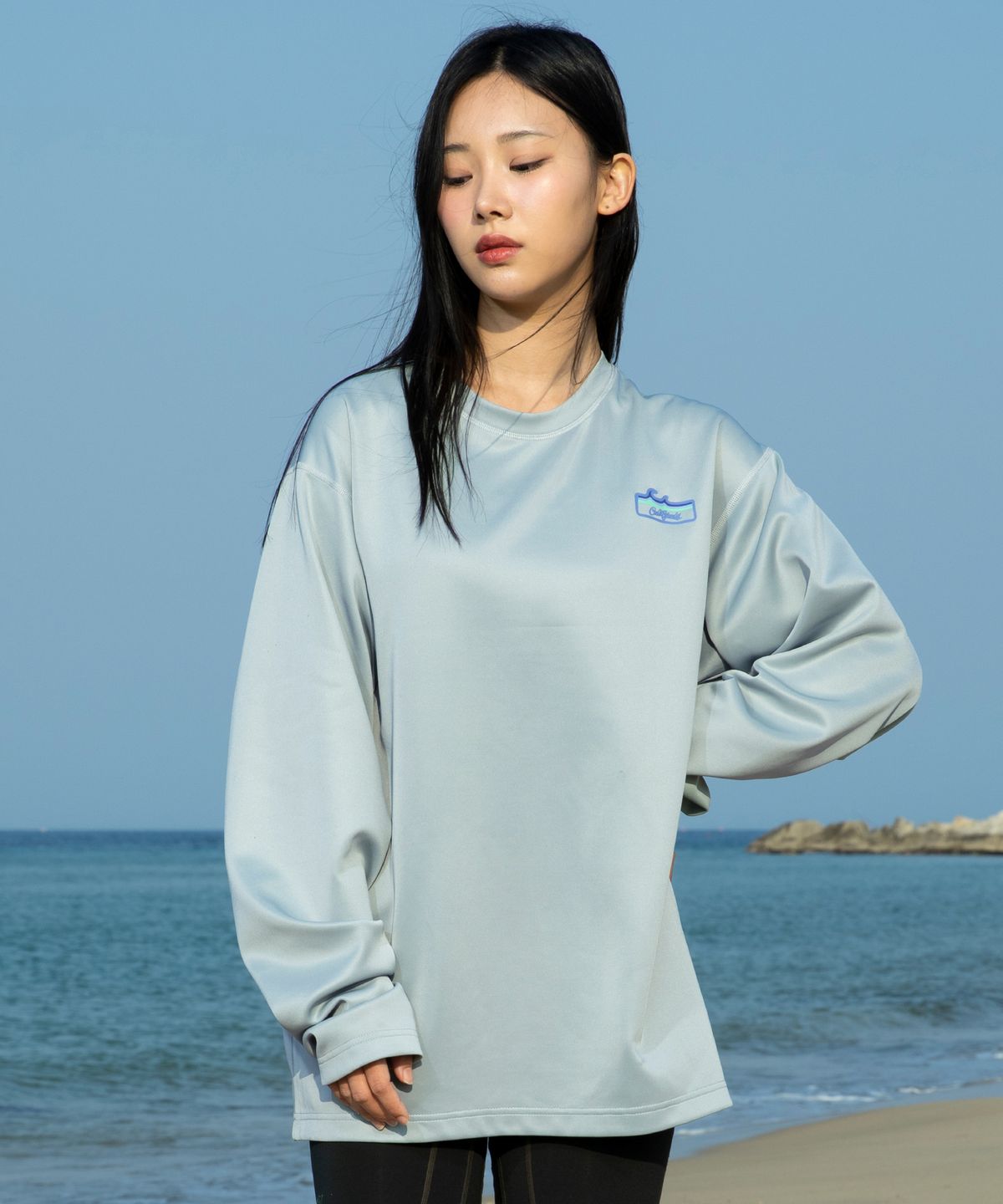 글랙(GLACK) GT107 카툰 서프 보드 긴팔 래쉬가드 (GRAY)