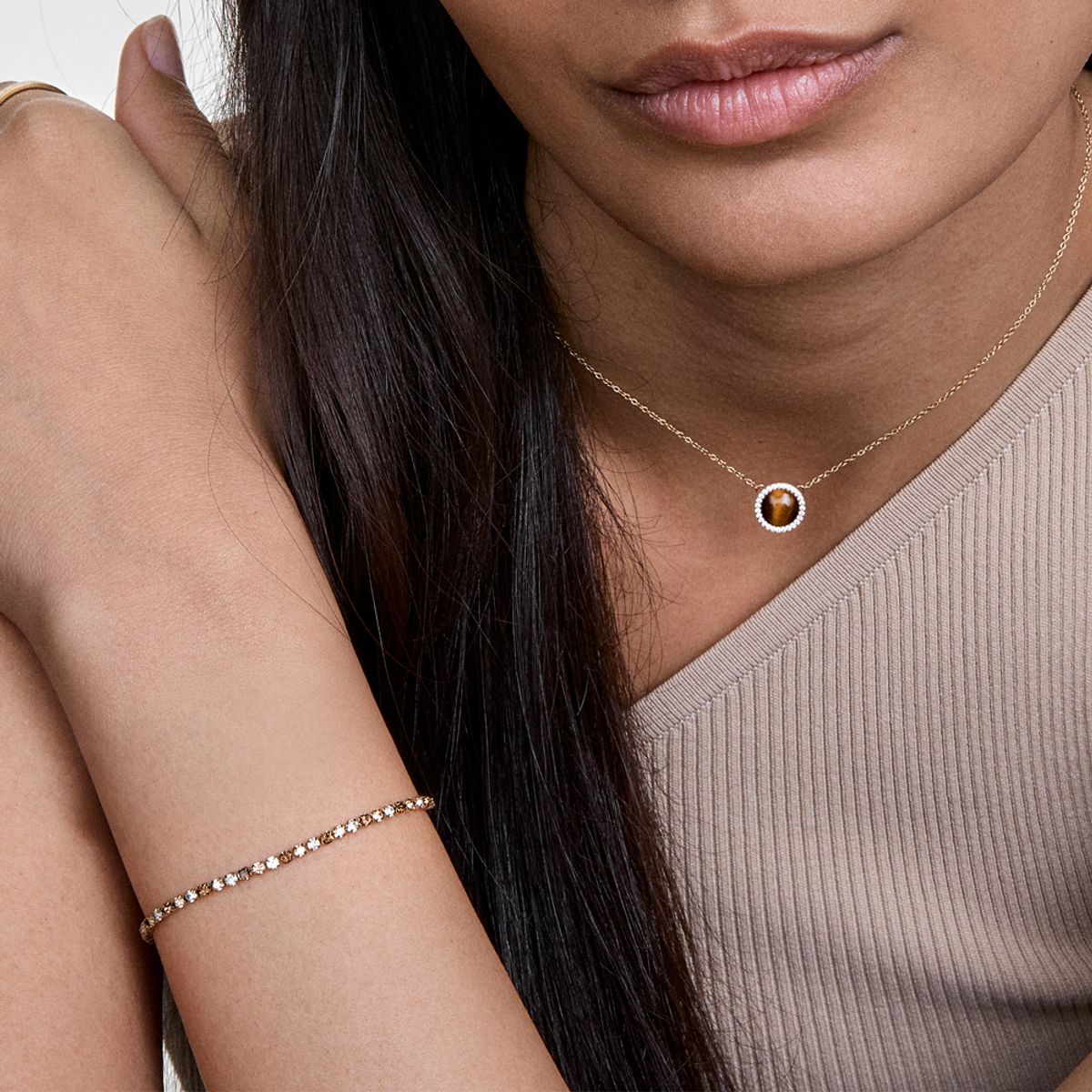 다니엘 웰링턴(DANIEL WELLINGTON) CLASSIC TENNIS BRACELET 허니콤보 큐빅 테니스 우정팔찌