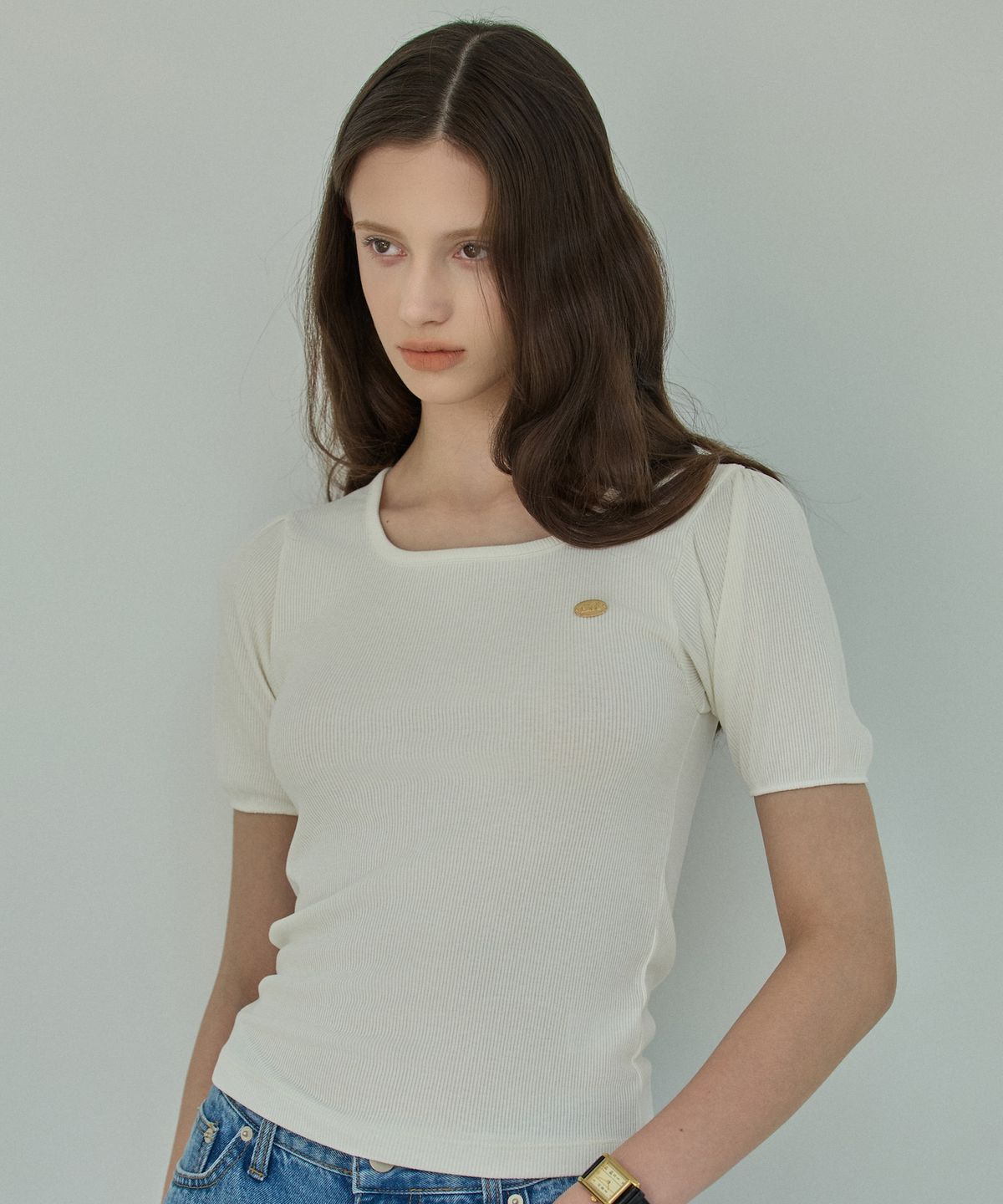 엘리오티(ELLIOTI) Rib Shirring Half Ts_3Color