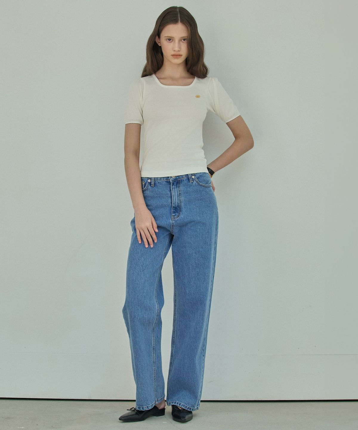 엘리오티(ELLIOTI) Rib Shirring Half Ts_3Color