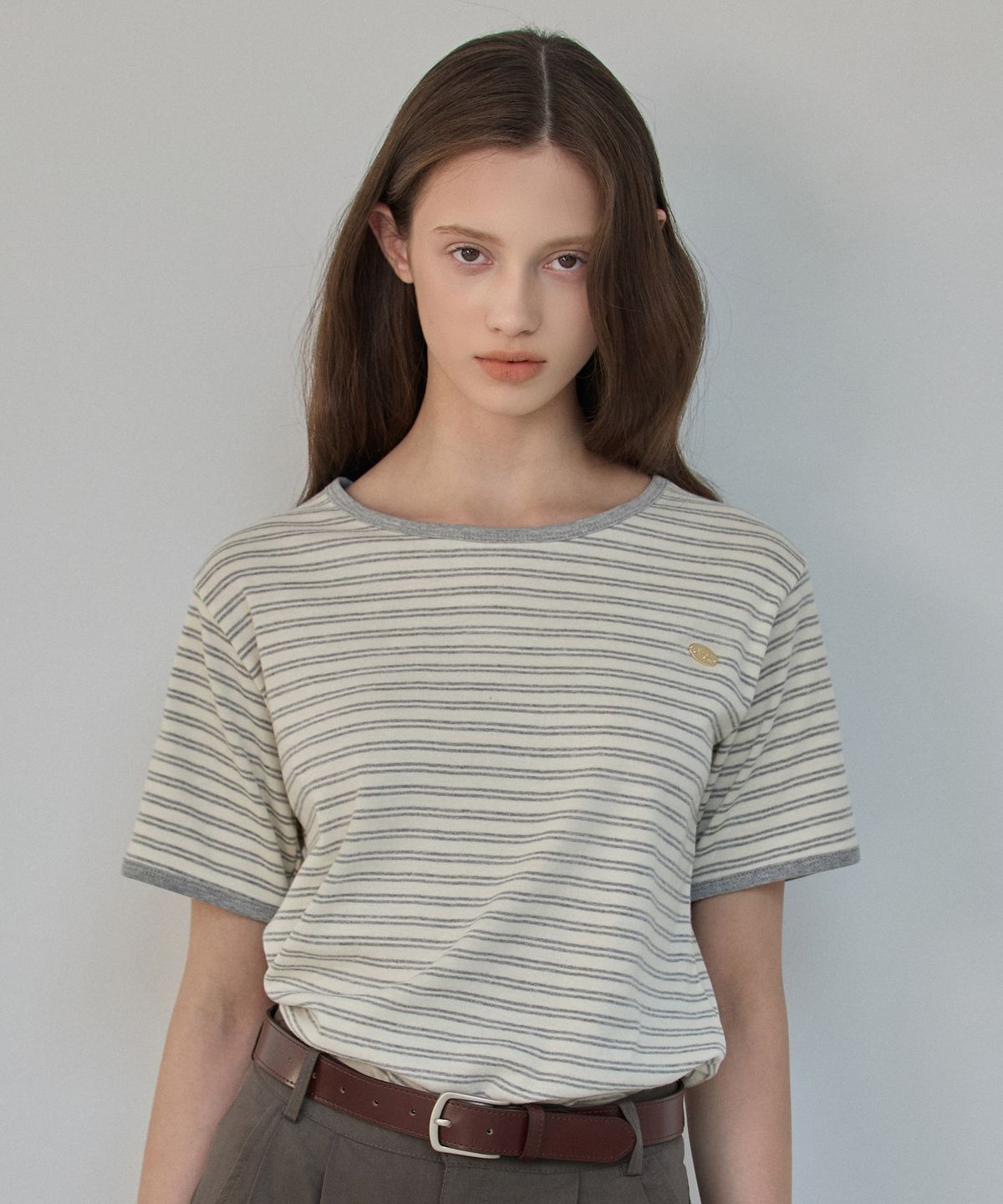 엘리오티(ELLIOTI) Stripe Half Ts_2Color