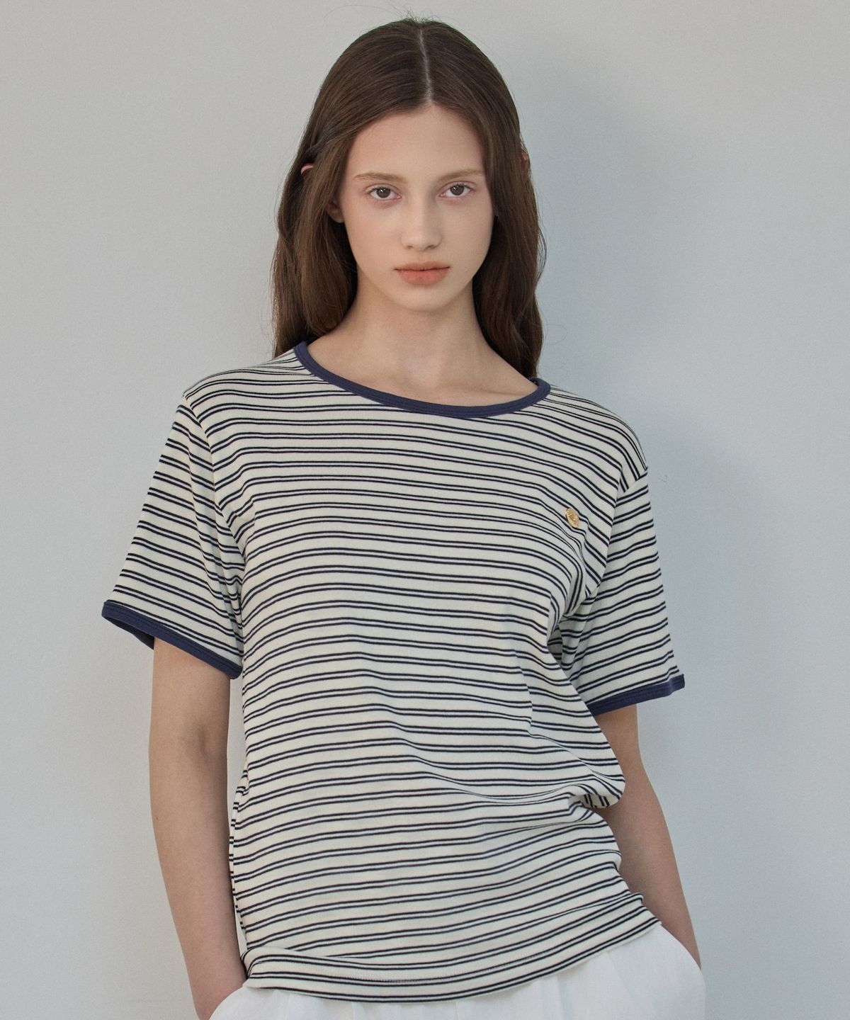 엘리오티(ELLIOTI) Stripe Half Ts_2Color