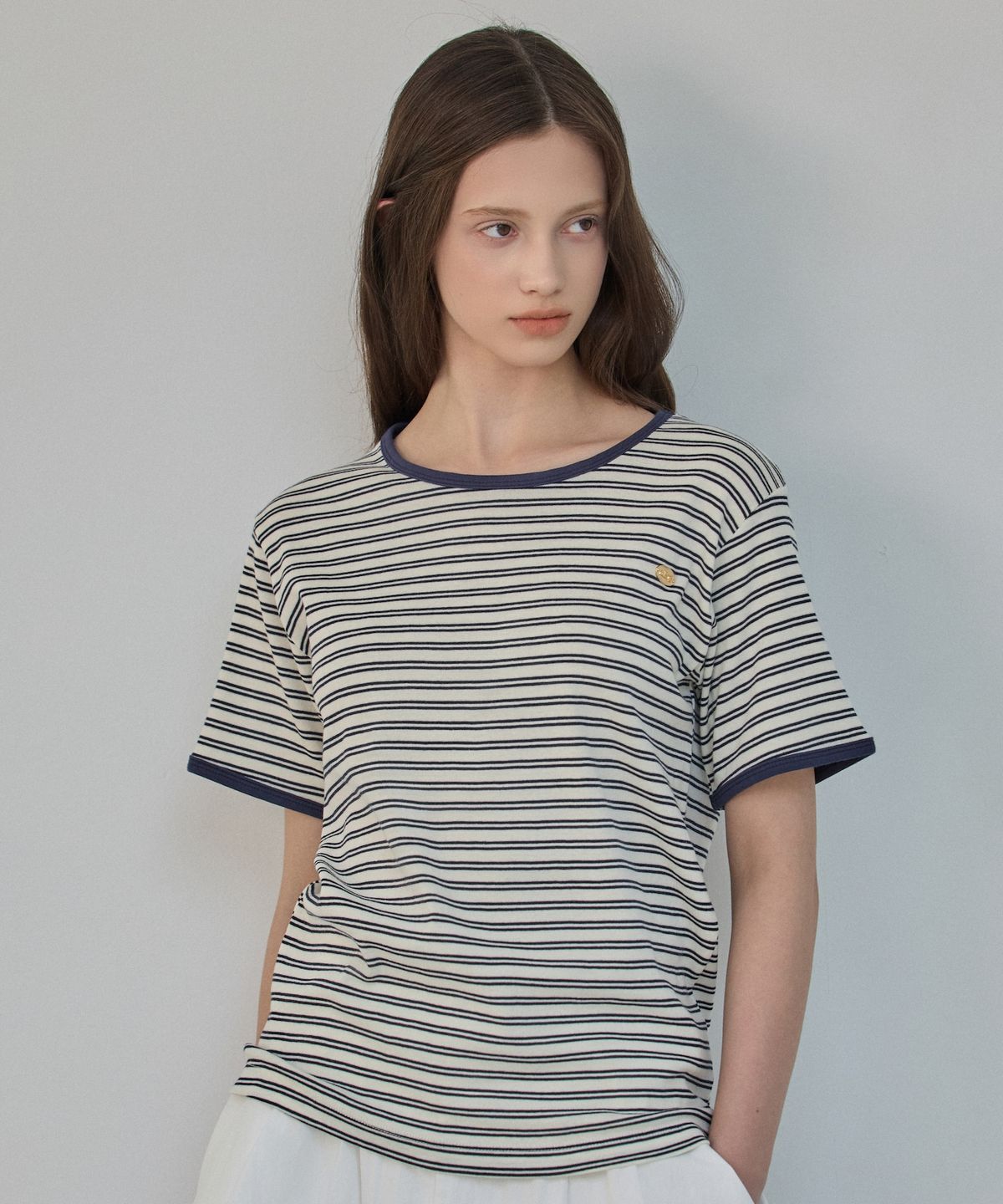 엘리오티(ELLIOTI) Stripe Half Ts_2Color
