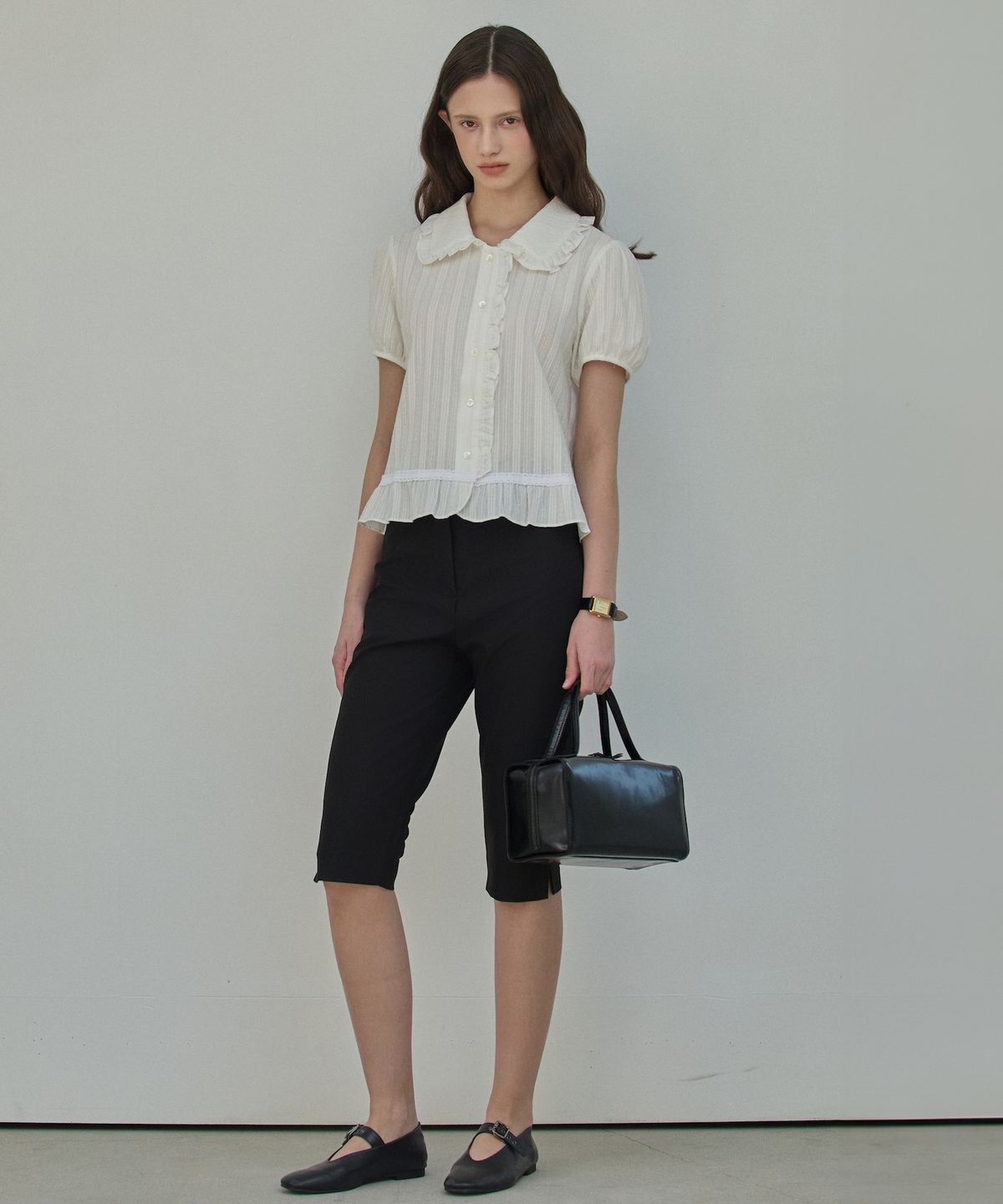 엘리오티(ELLIOTI) Frill Lace Blouse_2Color