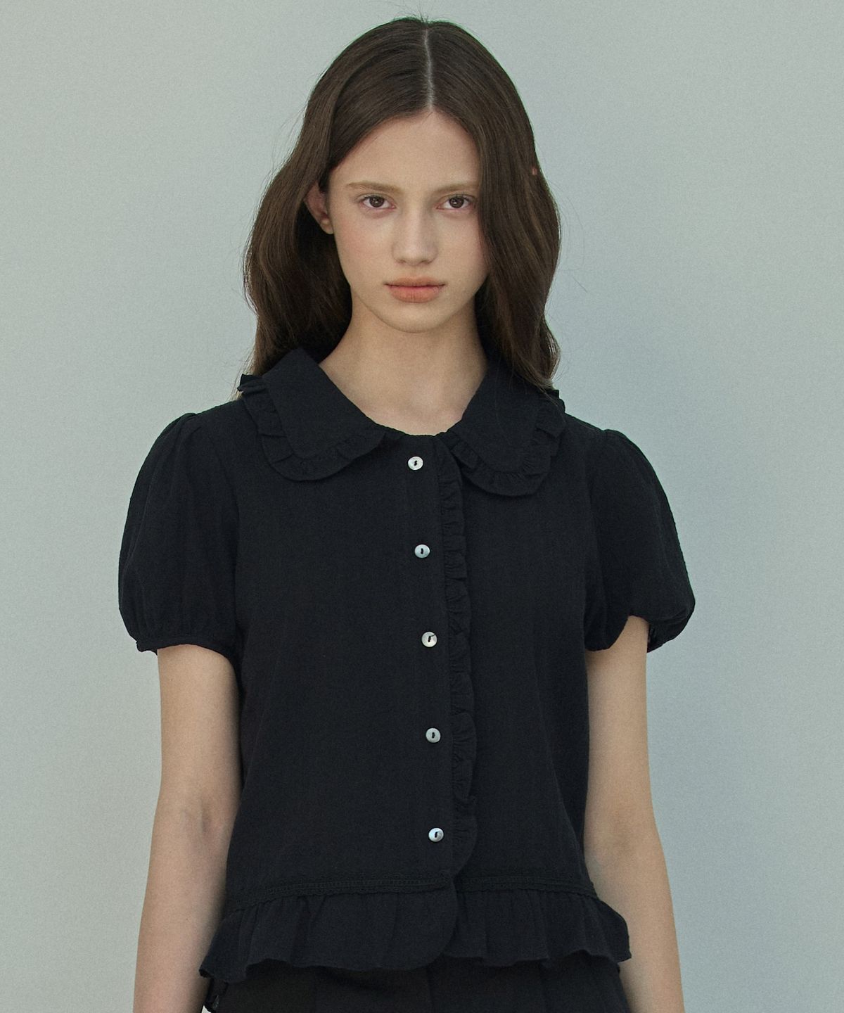 엘리오티(ELLIOTI) Frill Lace Blouse_2Color