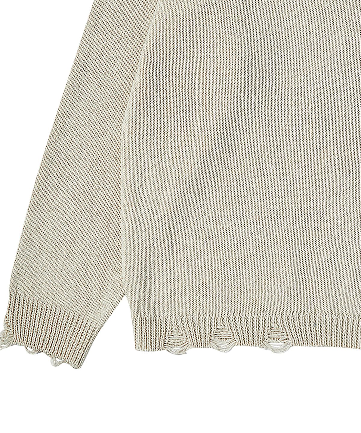 비욘드클로젯(BEYOND CLOSET) [COLLECTION LINE] 린넨 블렌디드 빈티지 가먼트 헨리넥 니트 아이보리