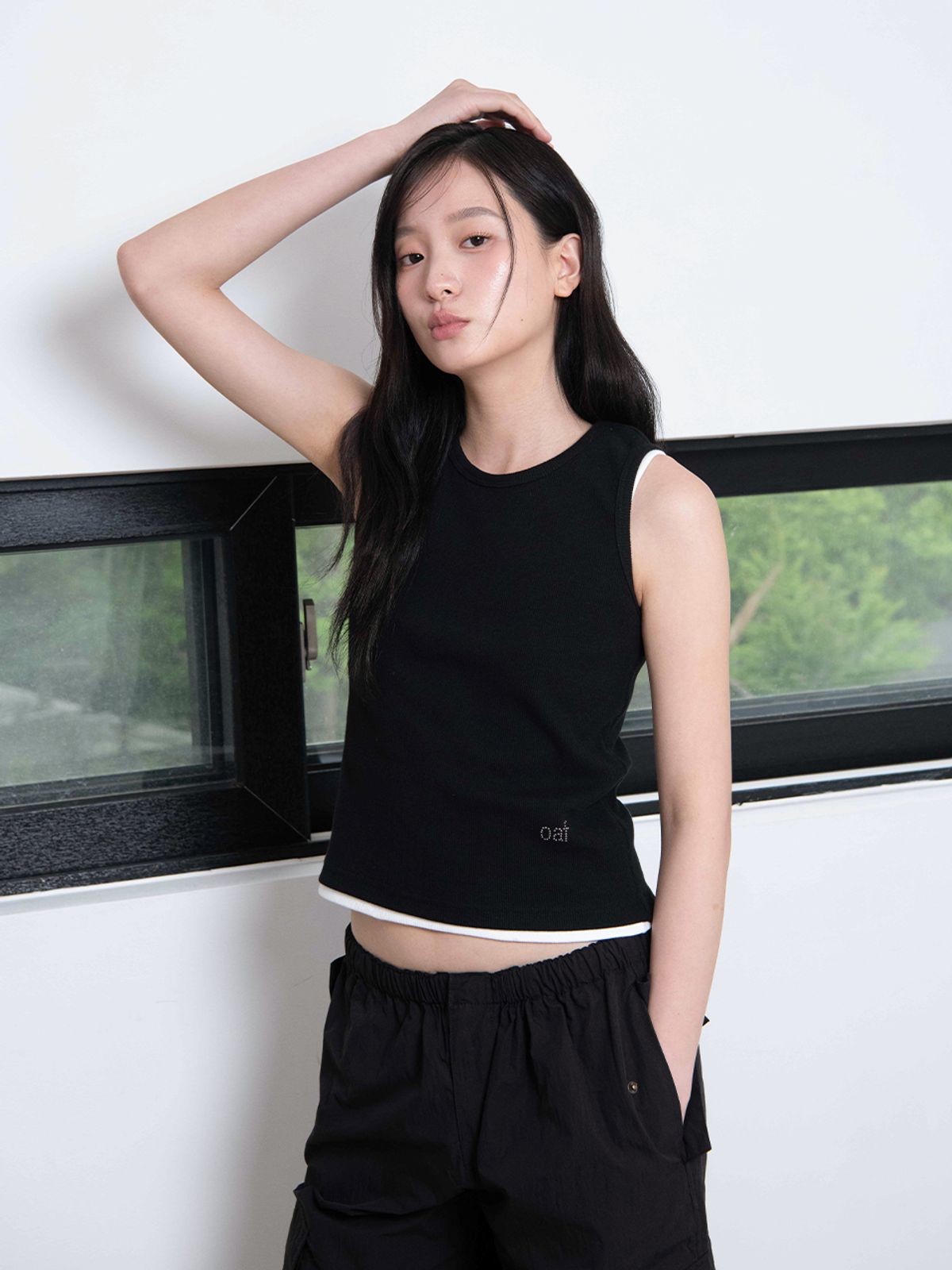 오피쉬(OAFISH) ANGEL LOGO SLEEVELESS, BLACK