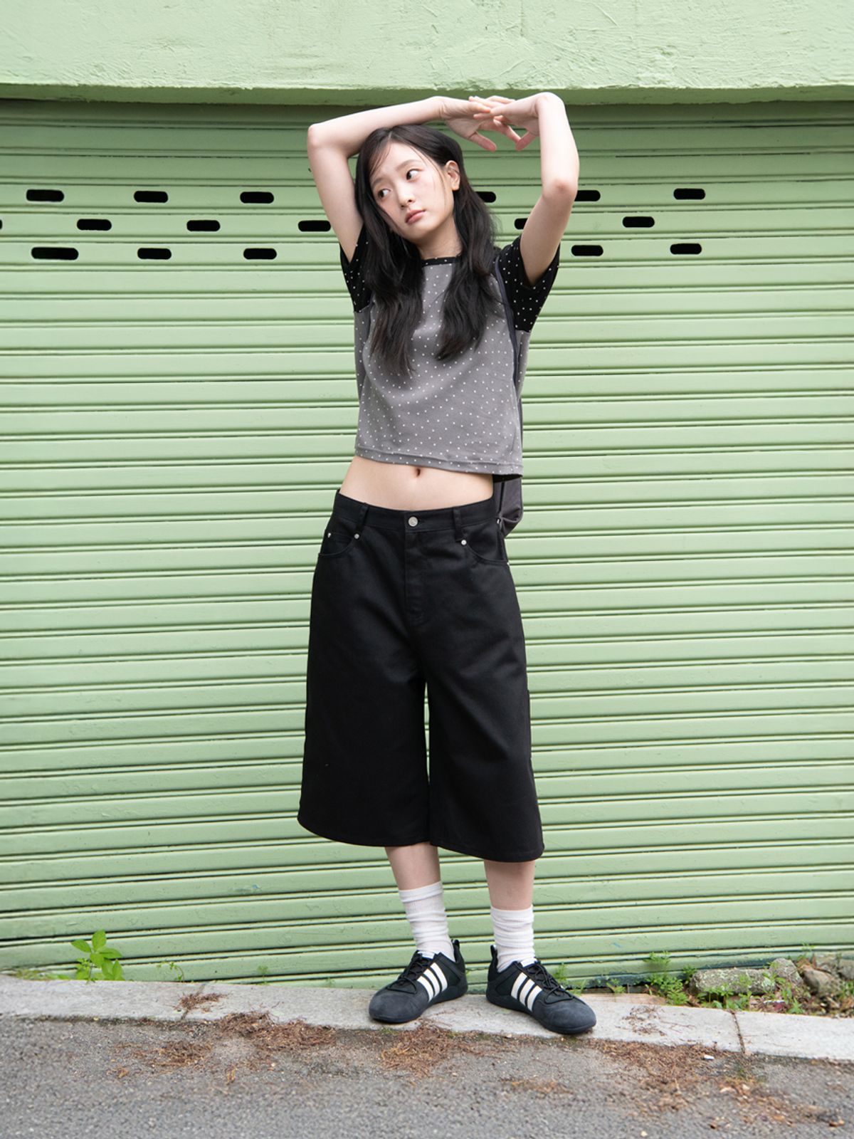 오피쉬(OAFISH) MINI STAR RAGLAN T-SHIRT, CHARCOAL