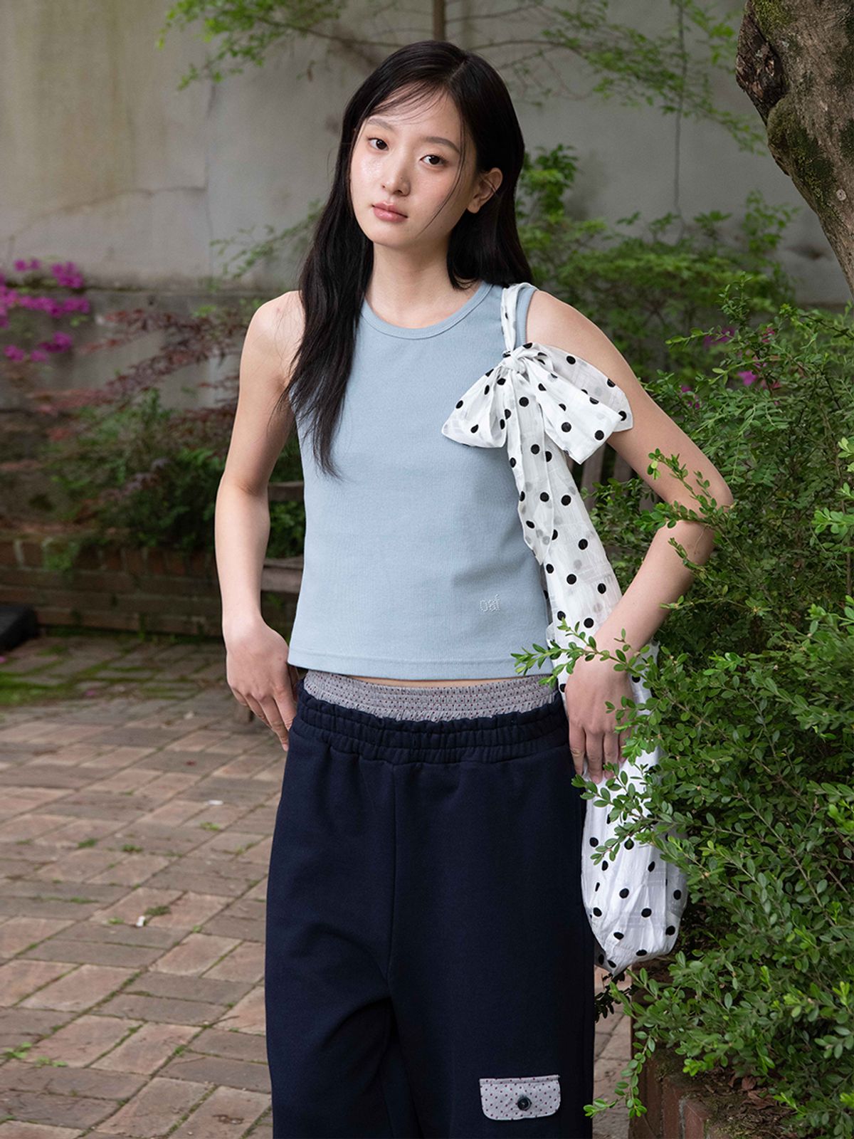 오피쉬(OAFISH) DOT TIE SHOULDER BAG, WHITE