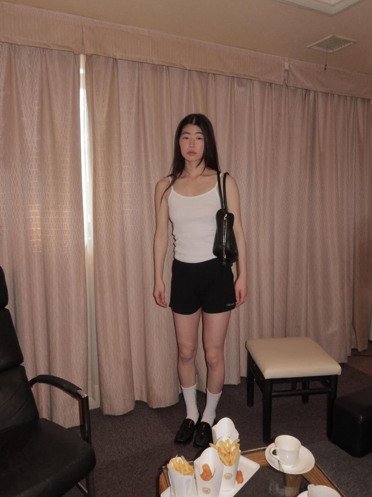 어텐즈(ATTENDS) Waffle sleeveless shirt (White)