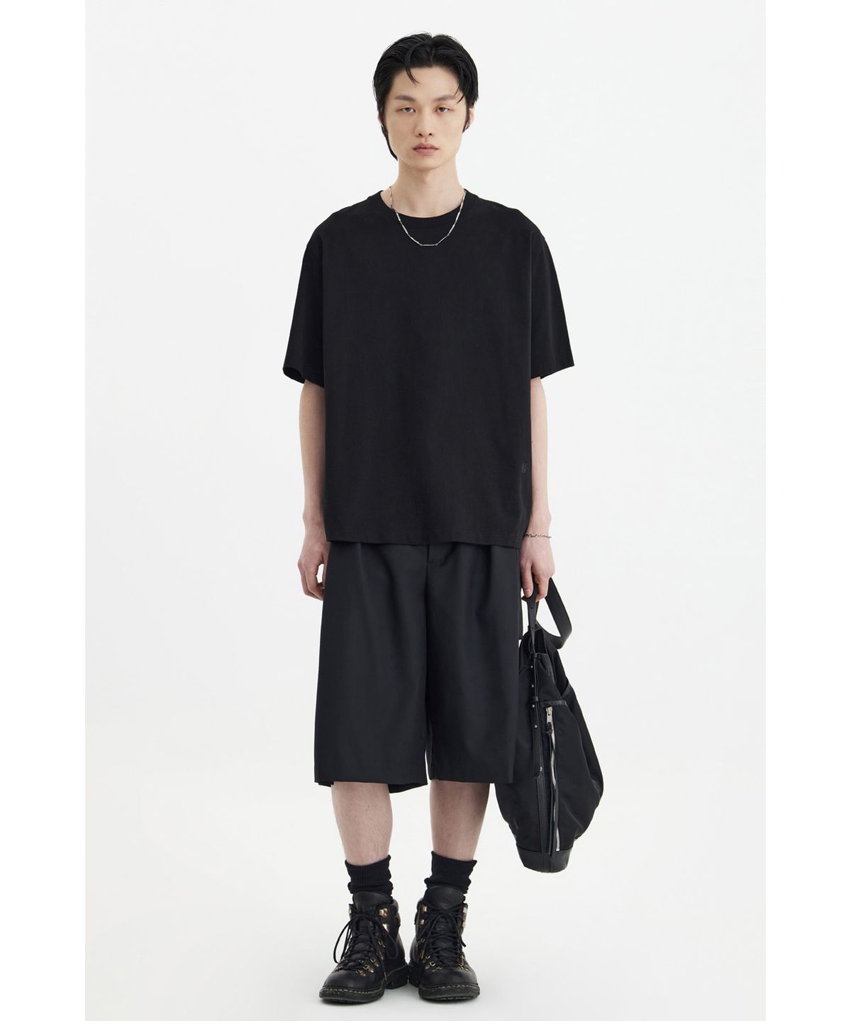 유스(YOUTH) Printing Panel T-Shirt - Black