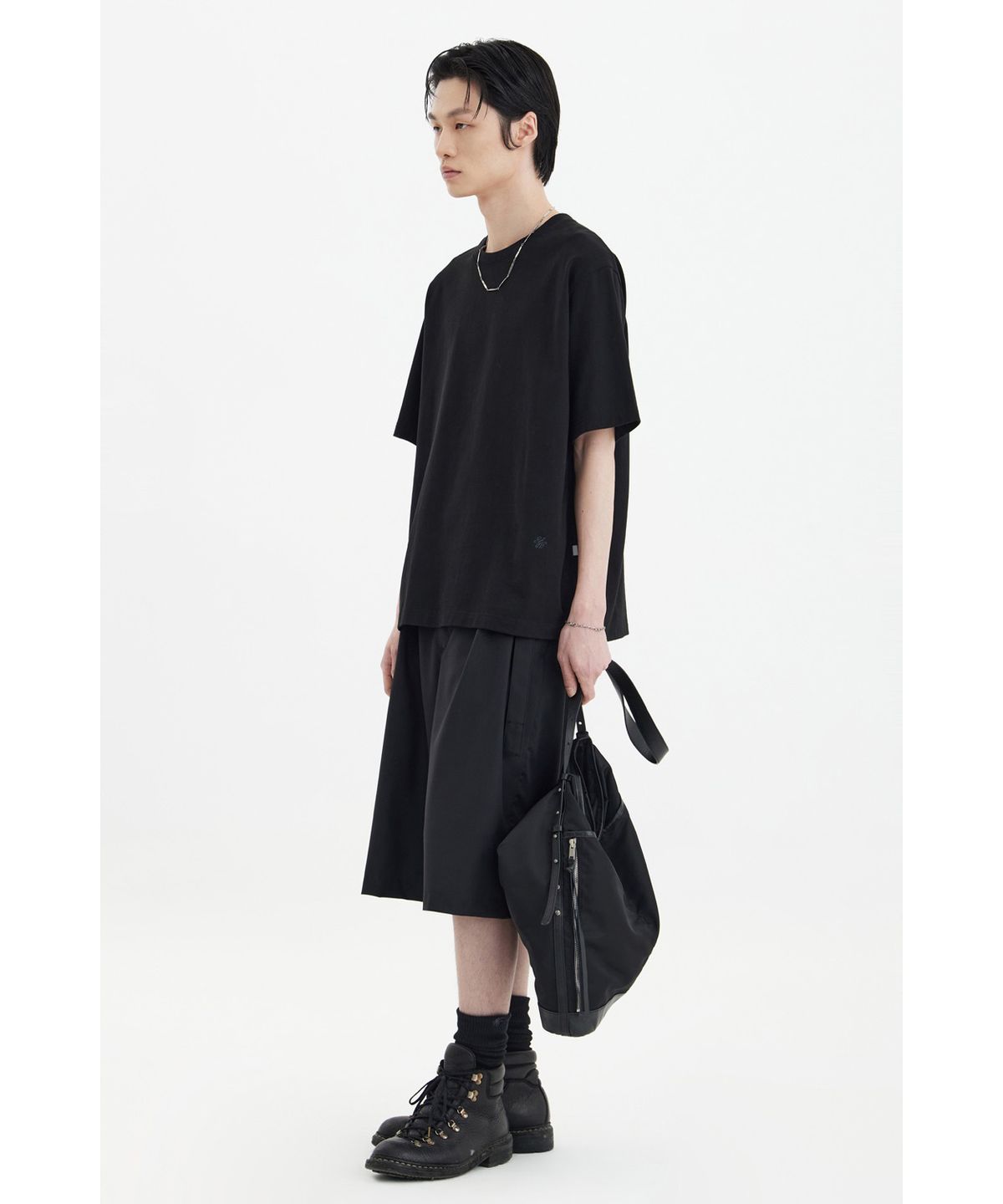 유스(YOUTH) Printing Panel T-Shirt - Black