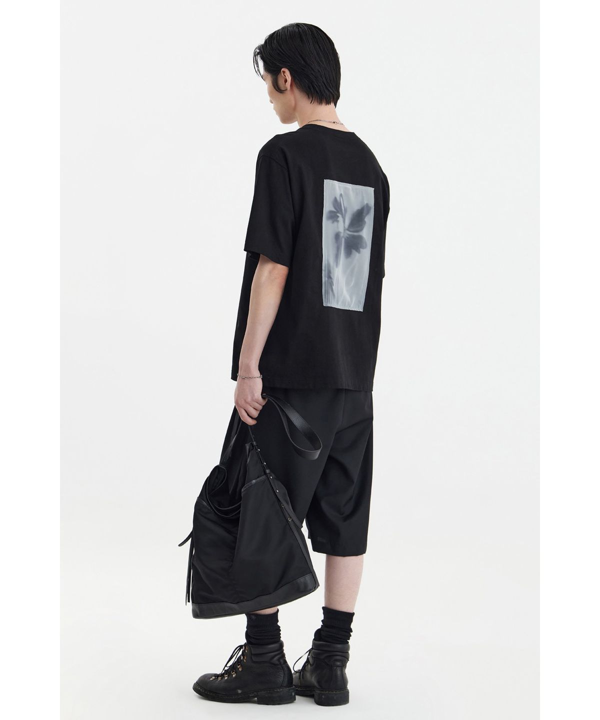 유스(YOUTH) Printing Panel T-Shirt - Black