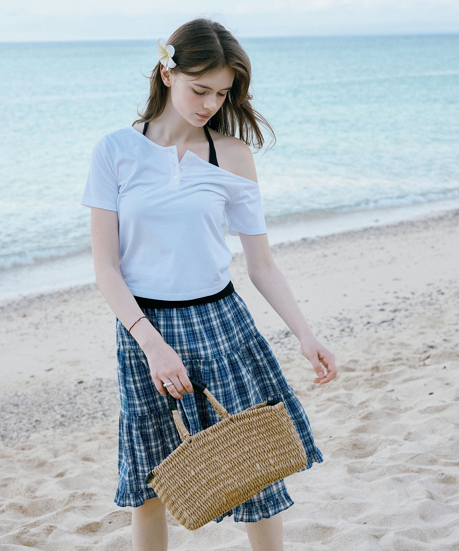 MUSINSA | LETTER FROM MOON Bennys Cancan Midi Skirt (Blue)