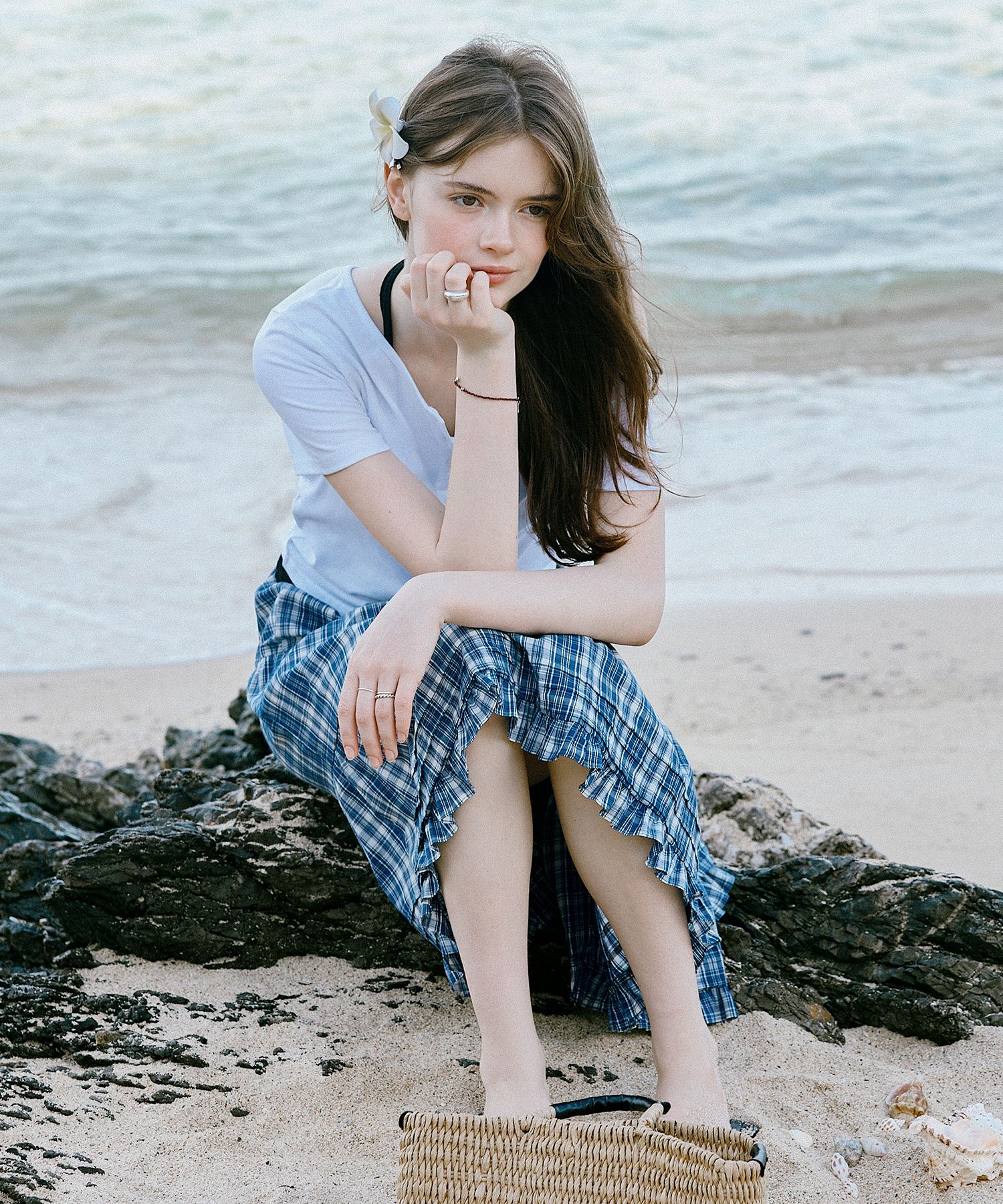 MUSINSA | LETTER FROM MOON Bennys Cancan Midi Skirt (Blue)