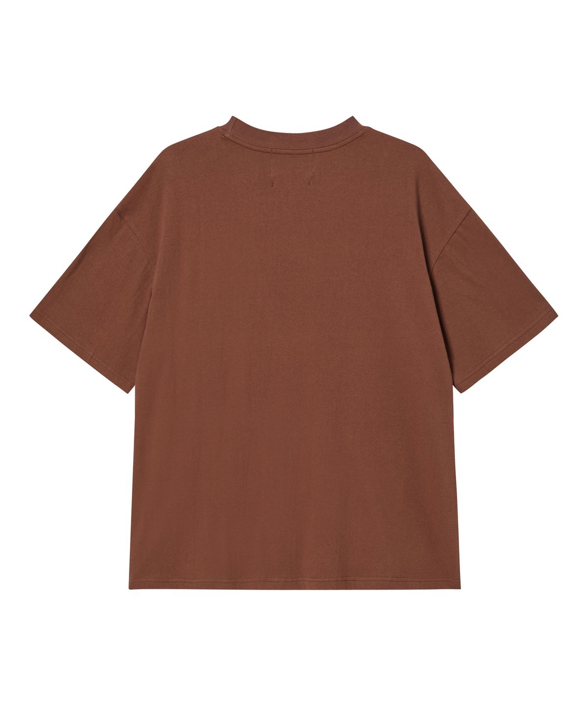 비욘드클로젯(BEYOND CLOSET) [COLLECTION LINE] 멀티 아트워크 디테일 코튼 반팔 티셔츠 브라운