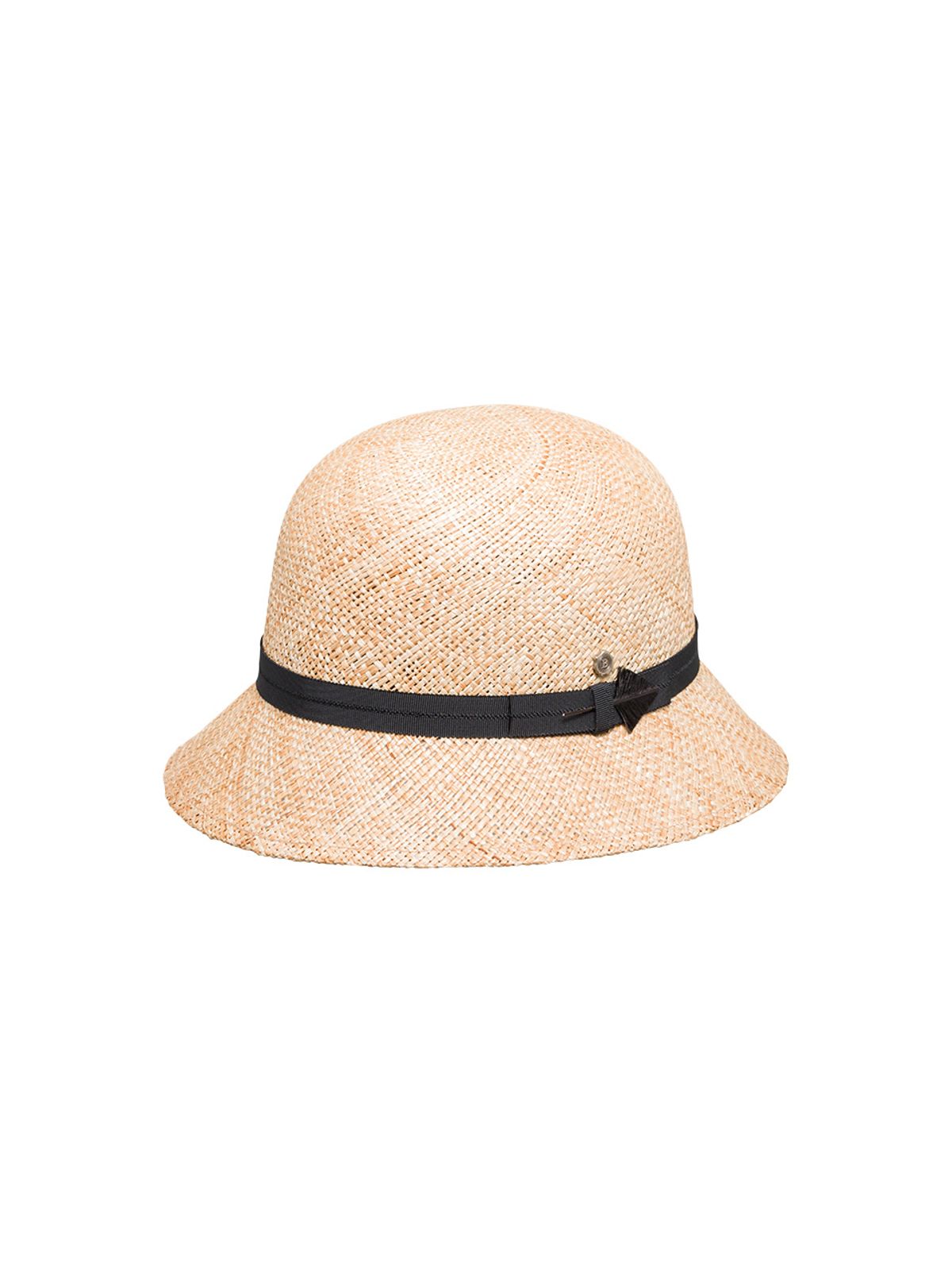 브라운햇(BROWNHAT) 클래식 스트로 클로슈 위드 페더 디테일