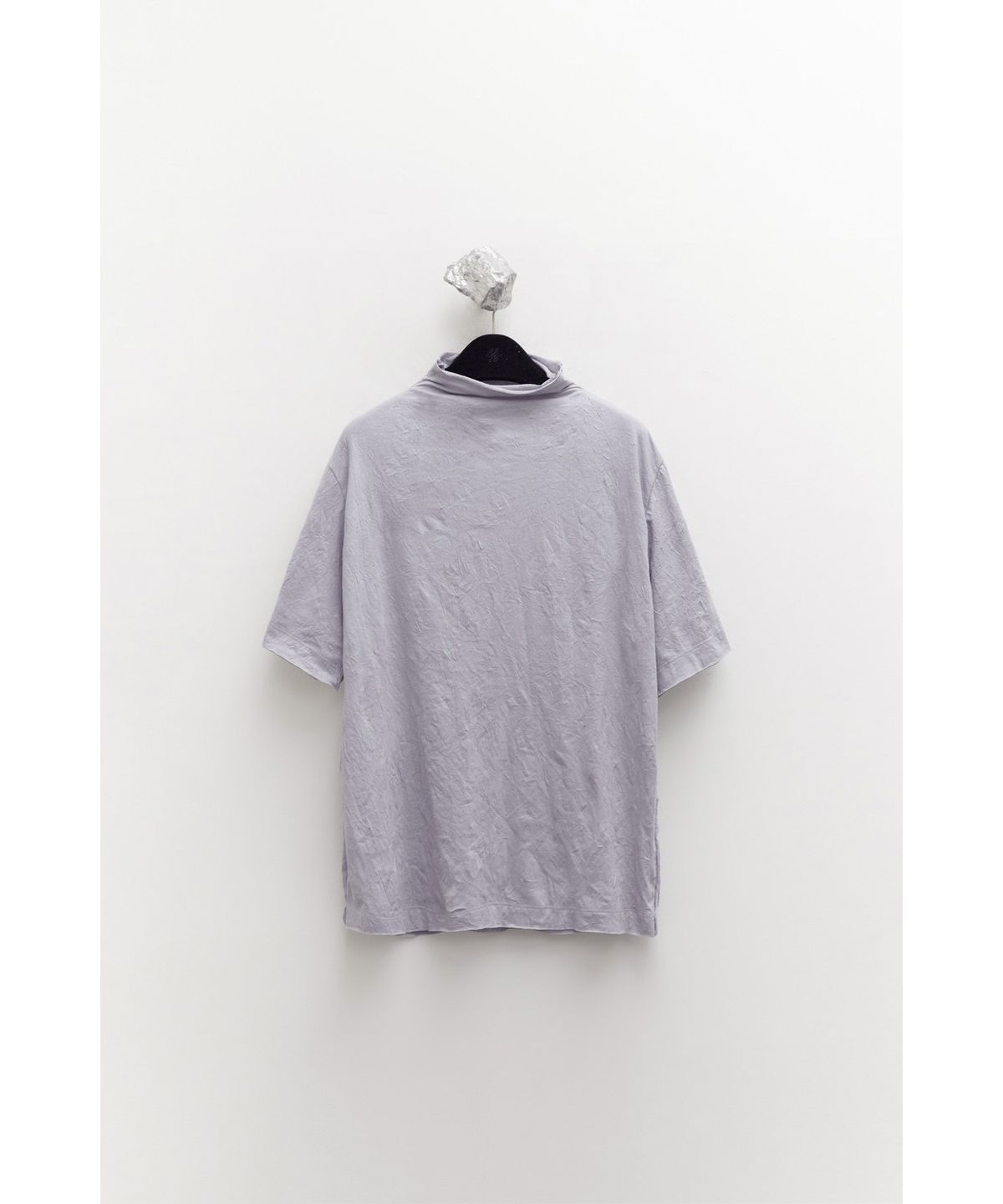 유스(YOUTH) Creased Mock-neck H/S T-shirt - Light Grey