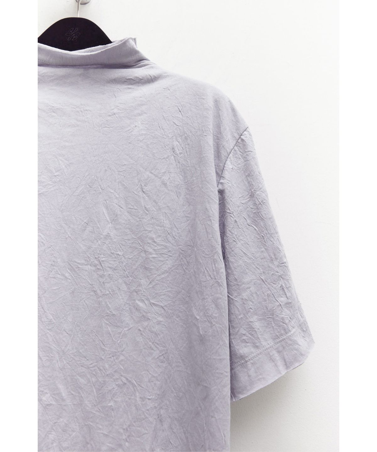 유스(YOUTH) Creased Mock-neck H/S T-shirt - Light Grey