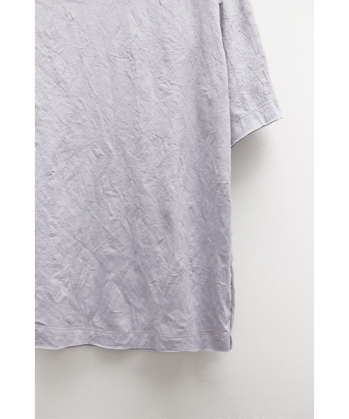 유스(YOUTH) Creased Mock-neck H/S T-shirt - Light Grey