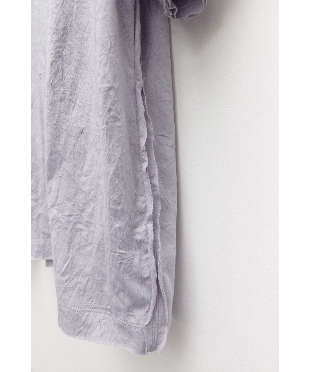 유스(YOUTH) Creased Mock-neck H/S T-shirt - Light Grey