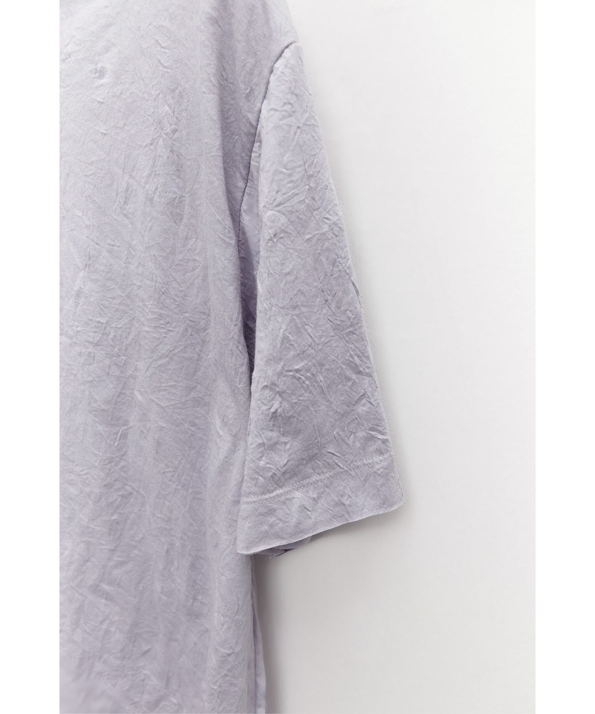 유스(YOUTH) Creased Mock-neck H/S T-shirt - Light Grey