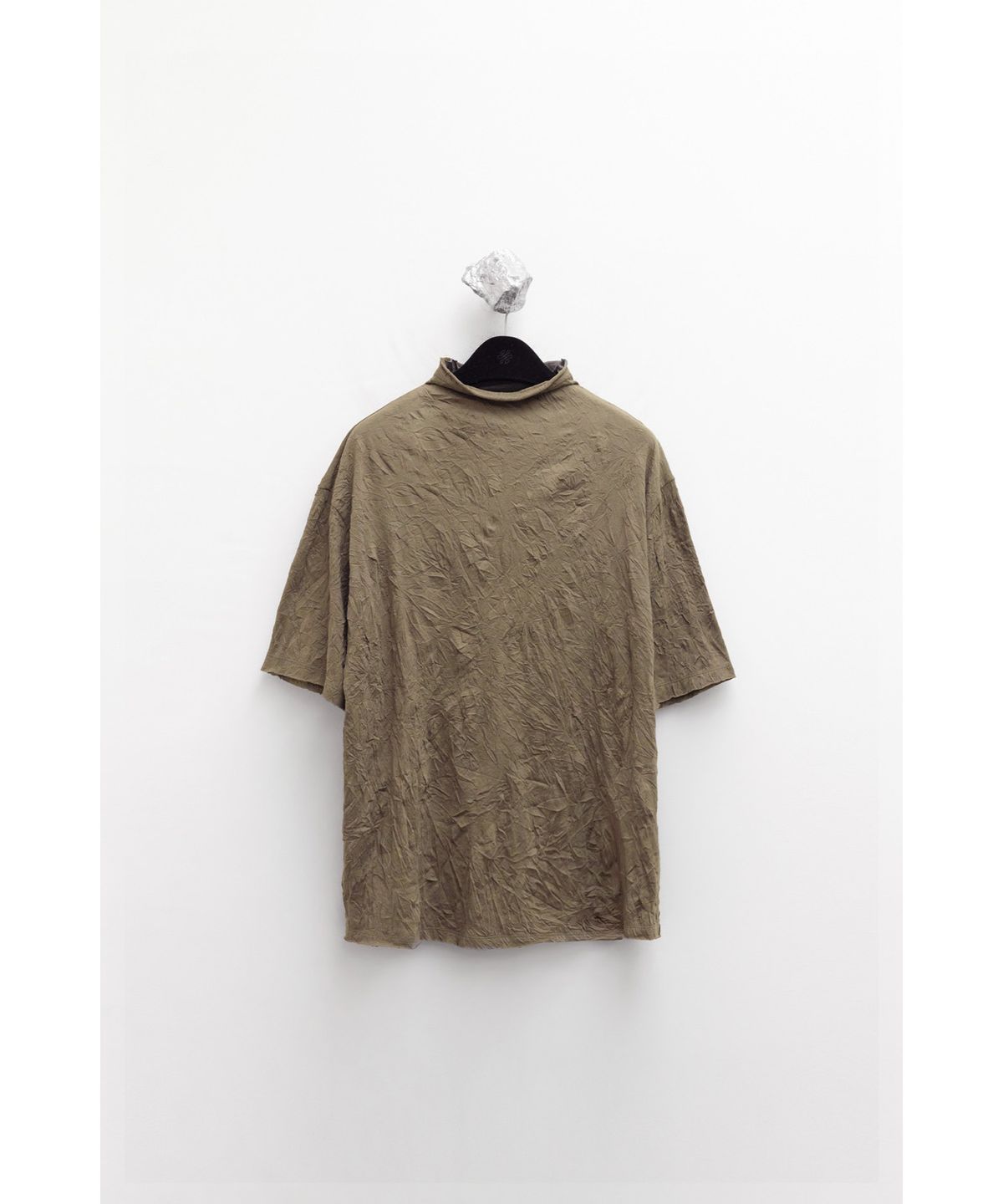 유스(YOUTH) Creased Mock-neck H/S T-shirt - Brown