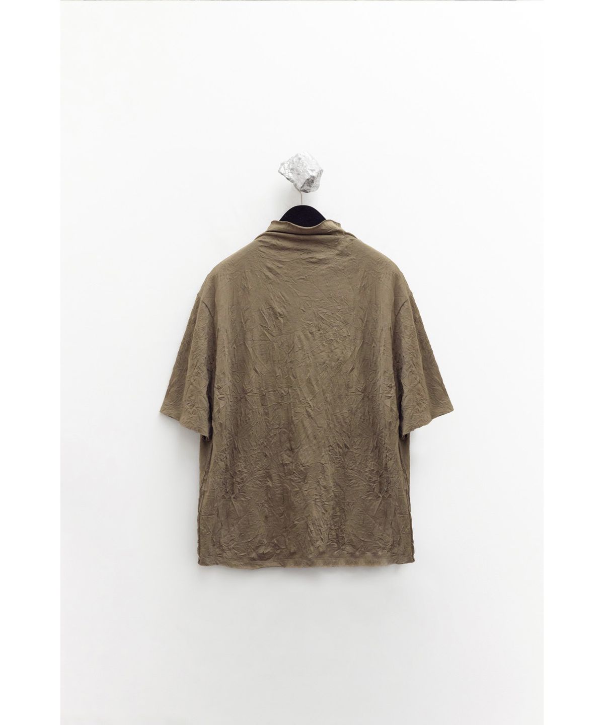 유스(YOUTH) Creased Mock-neck H/S T-shirt - Brown