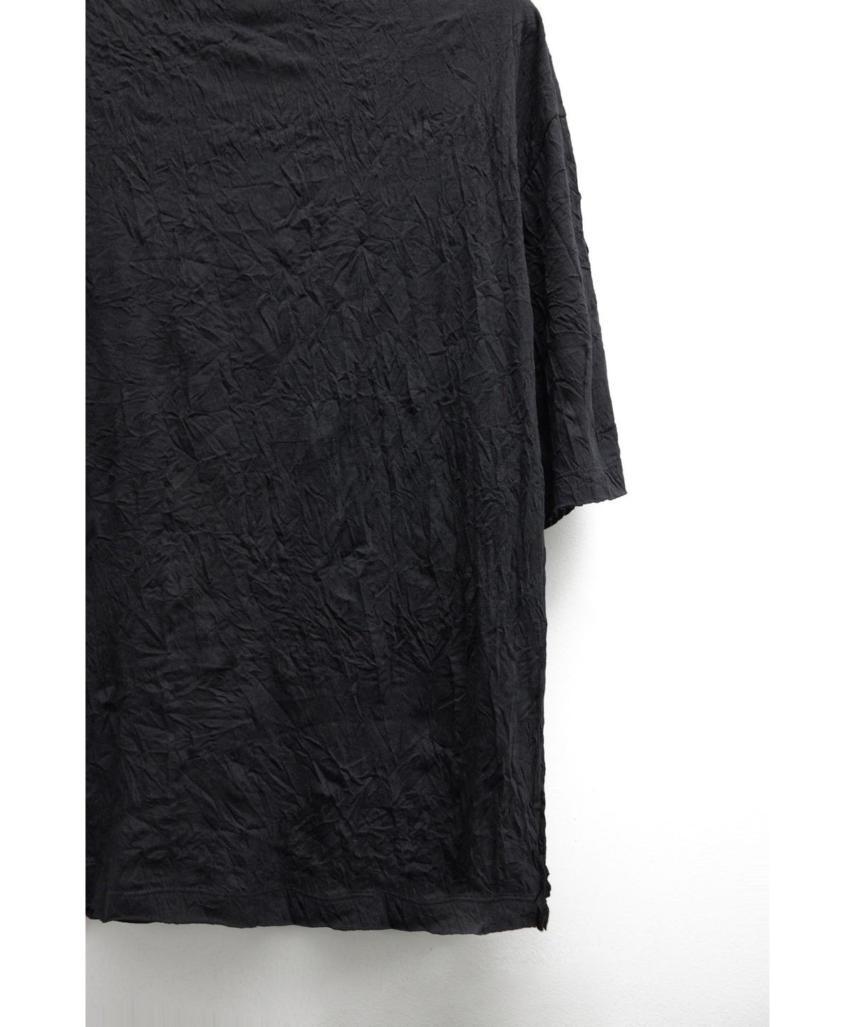 유스(YOUTH) Creased Mock-neck H/S T-shirt - Black