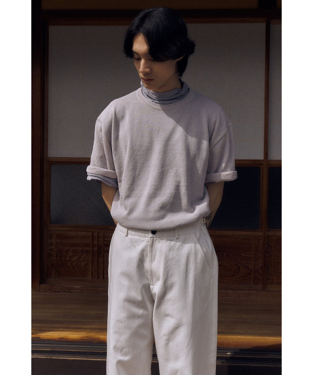 유스(YOUTH) Knit H/S T-shirt - Light Grey
