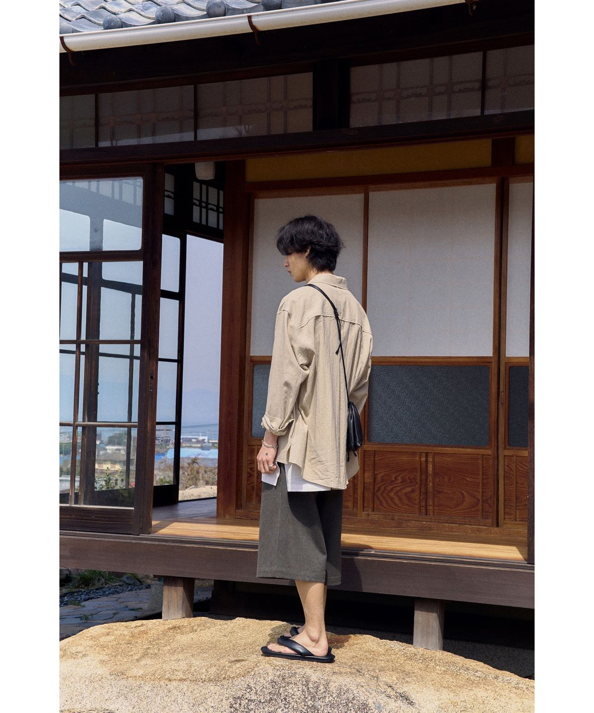 유스(YOUTH) Zipped Shirt - Beige Check