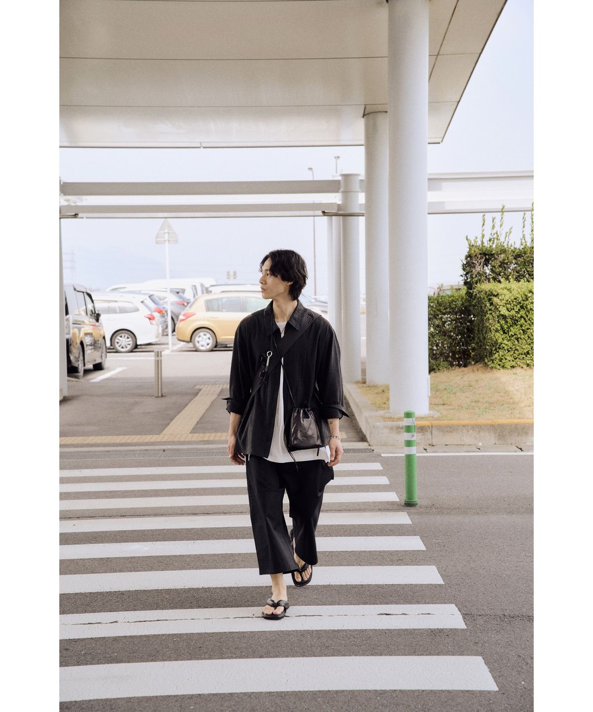 유스(YOUTH) Zipped Shirt - Black Check