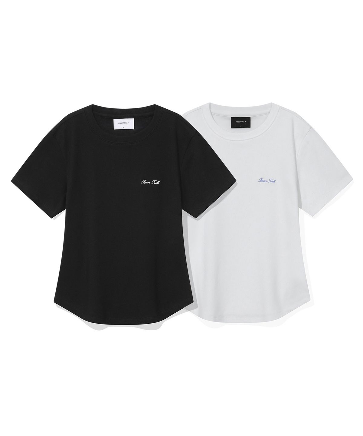 빈트릴 뉴욕(BEENTRILL NEWYORK) 우먼즈 커시브 티셔츠(오프 화이트)