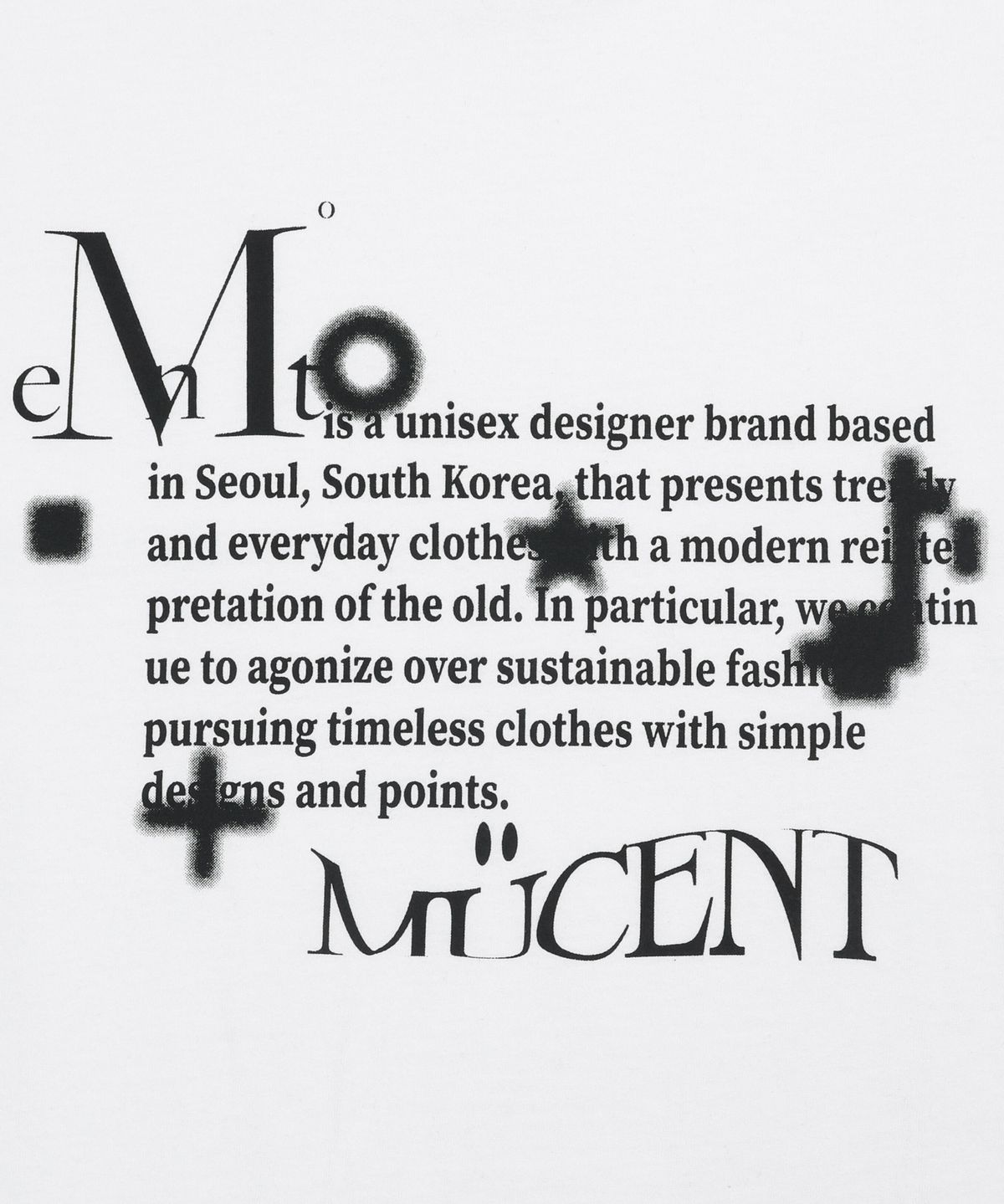 무센트(MUCENT) 톤즈 뮤직 레터링 반팔 티 남녀공용 (2컬러)