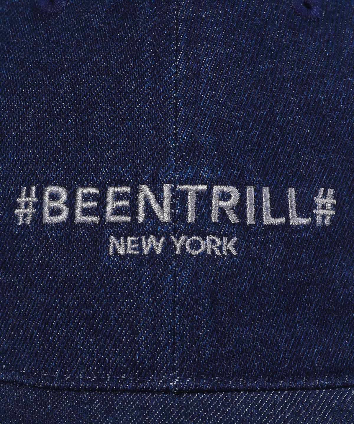 빈트릴(BEENTRILL) 해시태그 스톤워싱 볼캡(인디고)