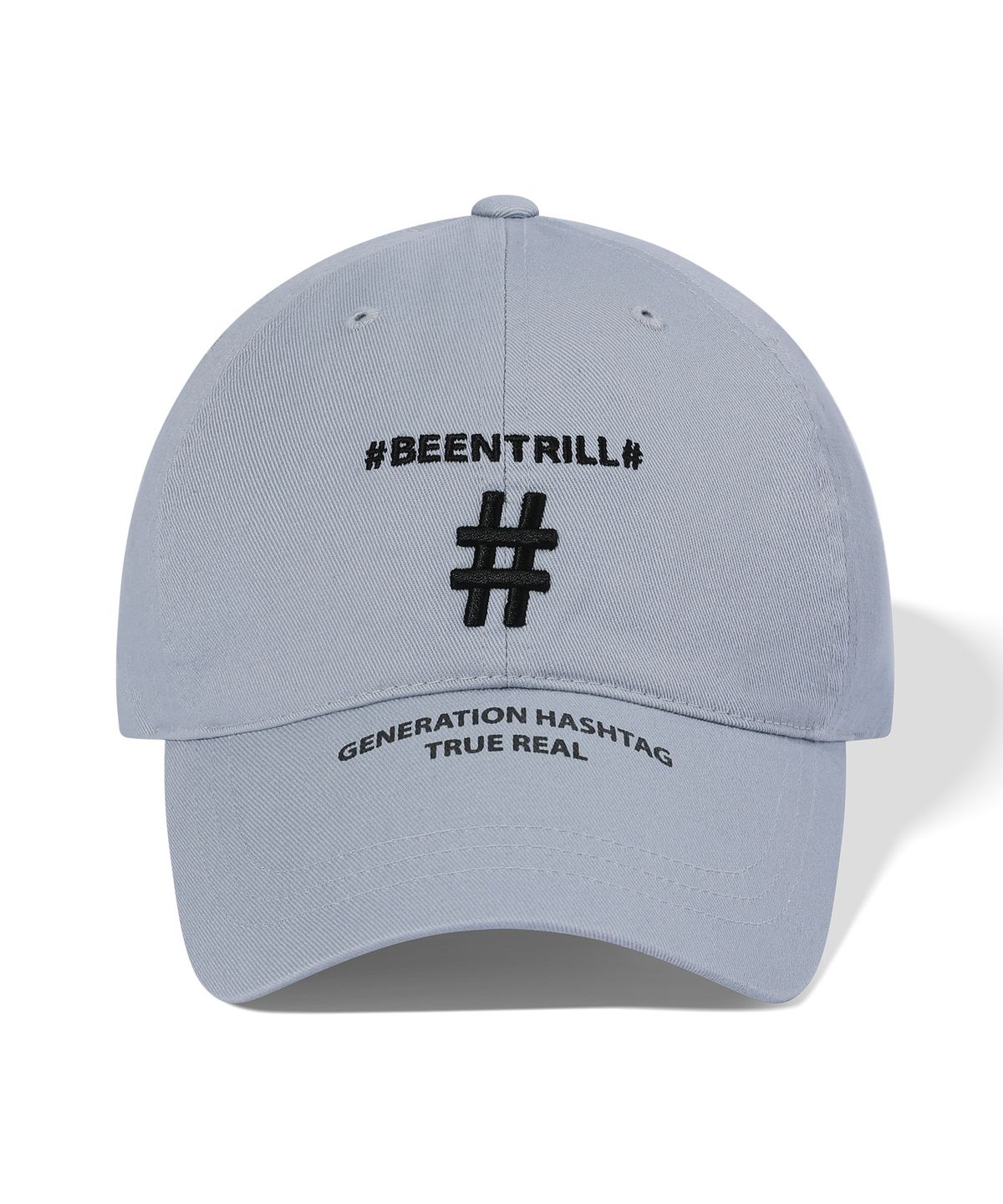 빈트릴(BEENTRILL) SHAKE SHAKE 해시태그 볼캡(애쉬 블루)